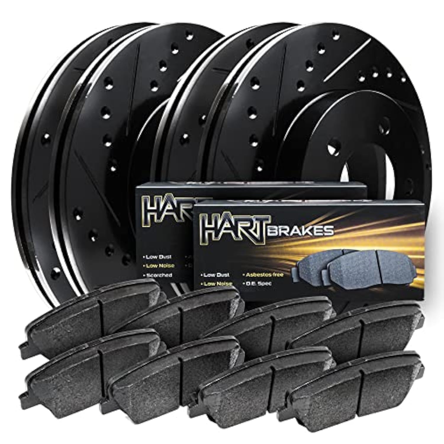 Hart Brakes Front Rear Brakes And Rotors Kit |Front Rear Brake Pads| Brake Rotors And Pads| Ceramic Brake Pads And Rotors |2010-