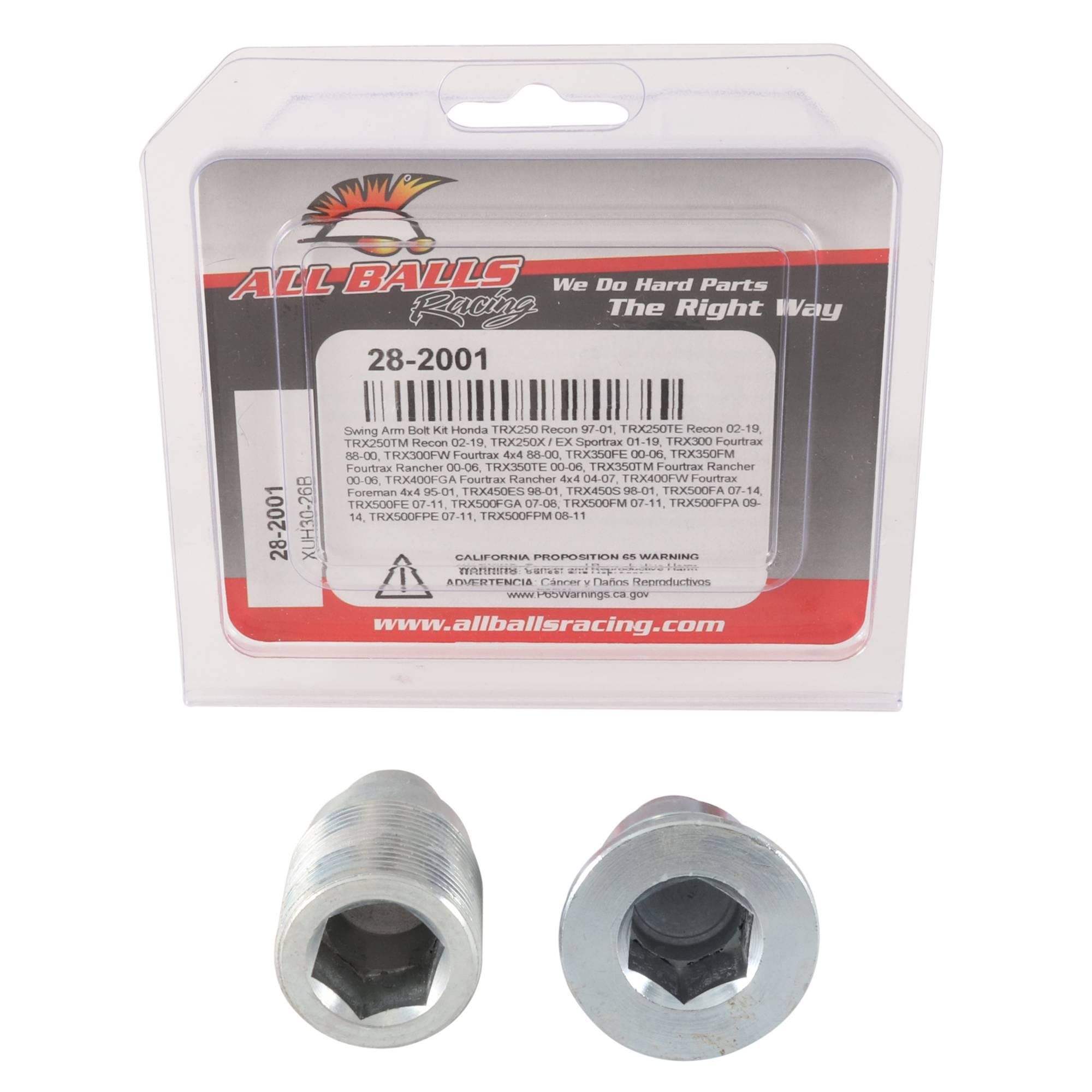 All Balls Racing Swing Arm Bolt Kit 28-2001 Compatible With/Replacement For Honda Trx250 Recon 1997-2001, Trx250Te Recon 2002-20
