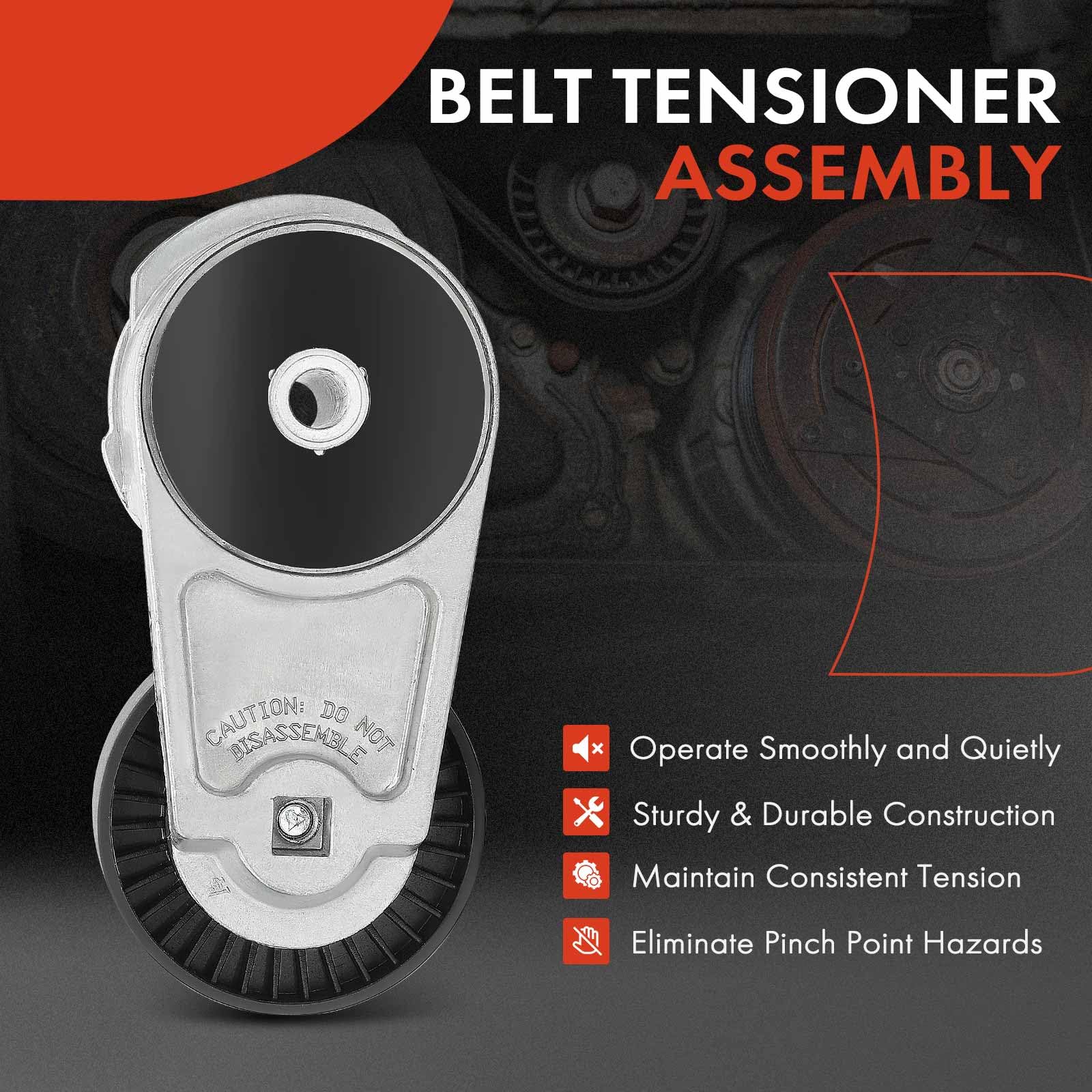 A-Premium Belt Tensioner Assembly with Pulley Compatible with Chrysler Town & Country 2011-2016 & Dodge Challenger, Charger, Dur