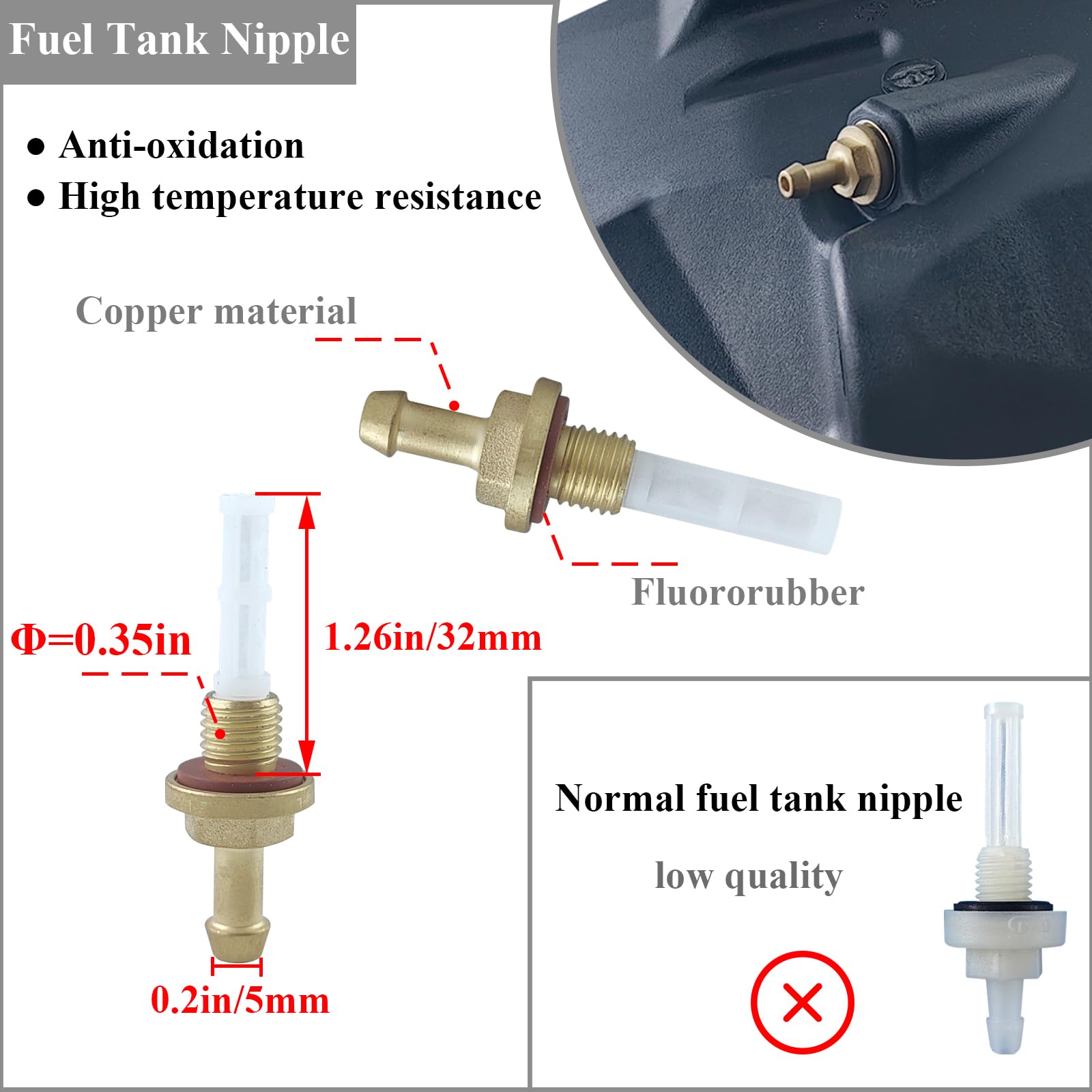WOTIAN General Gas Fuel Tank for GX270 GX340 GX390 Harbor Freight Predator 420cc HDPE Never Rust Anti-vibration Oil Tanks Boat E