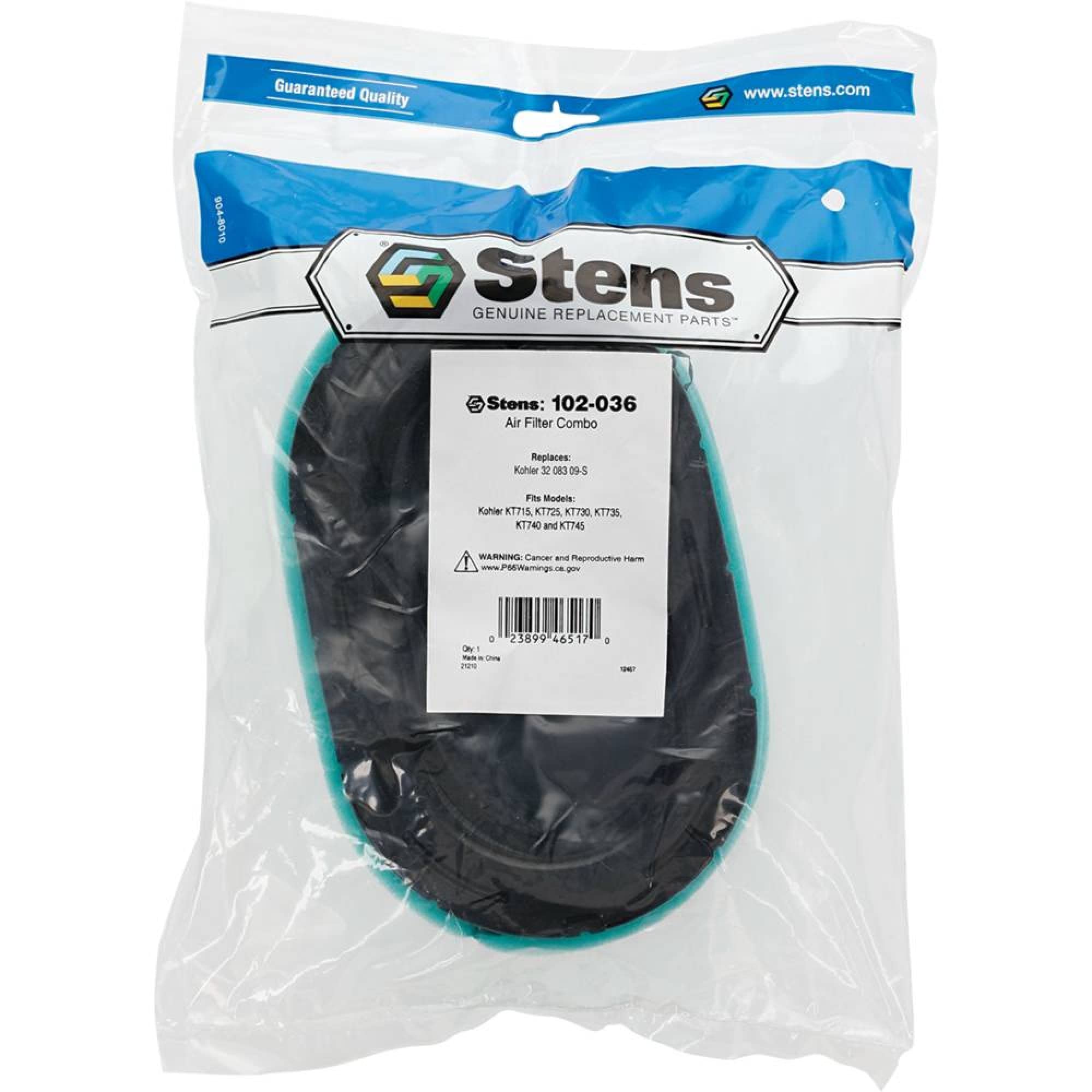 Stens Air Filter Combo 102-036 Compatible With Kohler Kt715, Kt725, Kt730, Kt735, Kt740 And Kt745 32 083 09, 32 083 09-S, 32 883 09, 32 883 09-S1