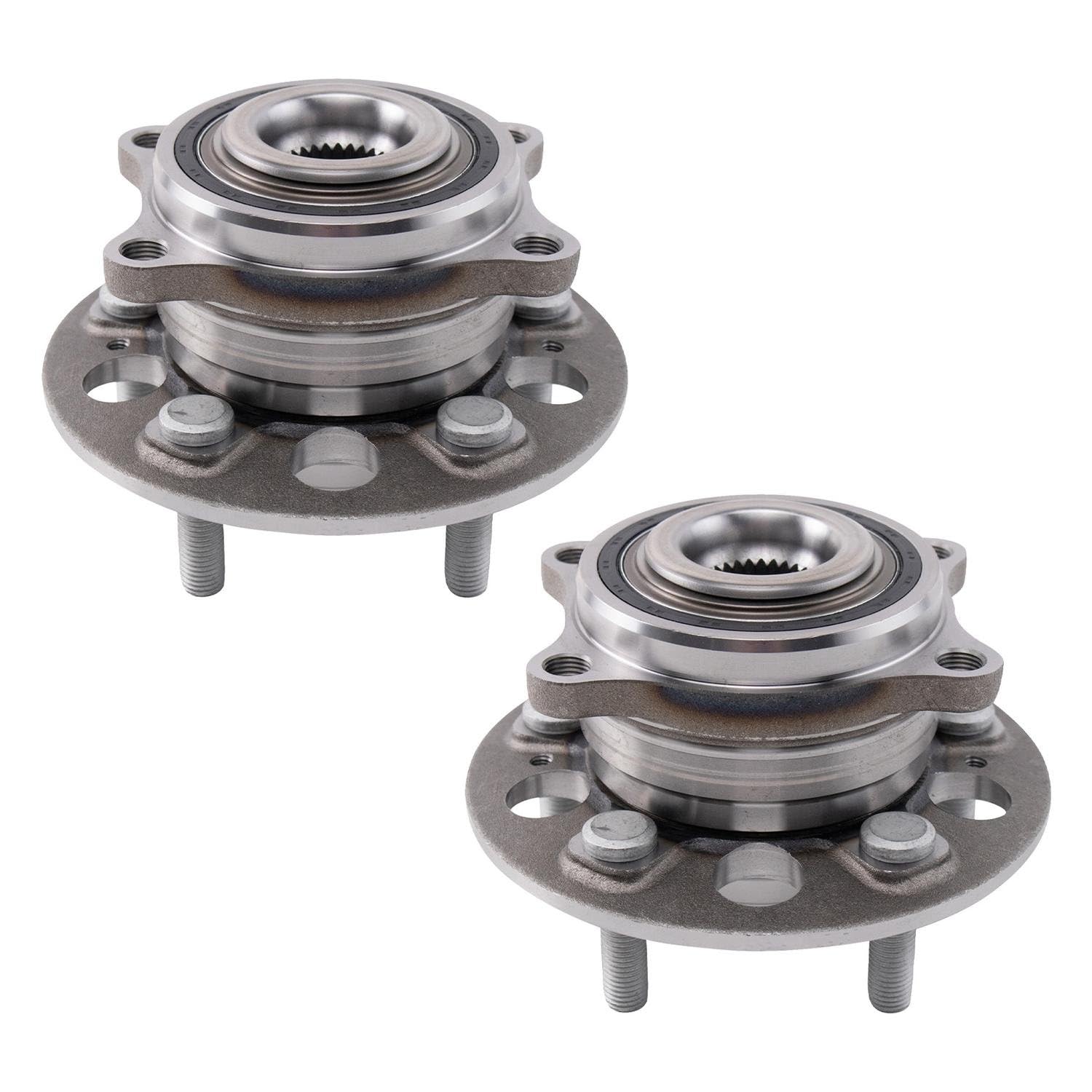 Trq Driver & Passenger Side Wheel Hub Bearings Assembly Set Compatible With 2019-2022 Genesis G70 2018-2019 Kia Stinger