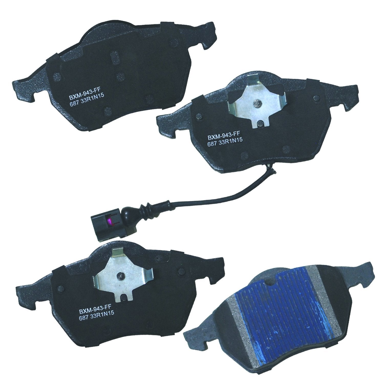 Bendix Premium Sbm687 Semi-Metallic Front Brake Pads For Select Models Audi A3, A4, A4 Quattro, S3, Tt, Tt Volkswagen Beetle, Be