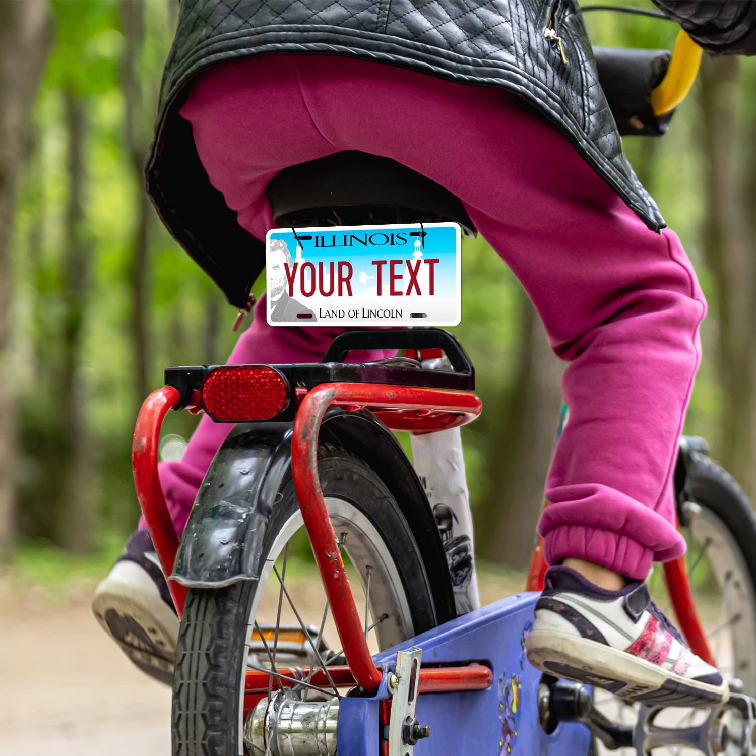 Custom Illinois, Mini License Plate, Personalized 50 States Fake License Plate For Front Of Car Sign, 3X6 Inches, Rust Free .040 Aluminum, Fade Resistant, Made In The Usa By Sigo Signs,