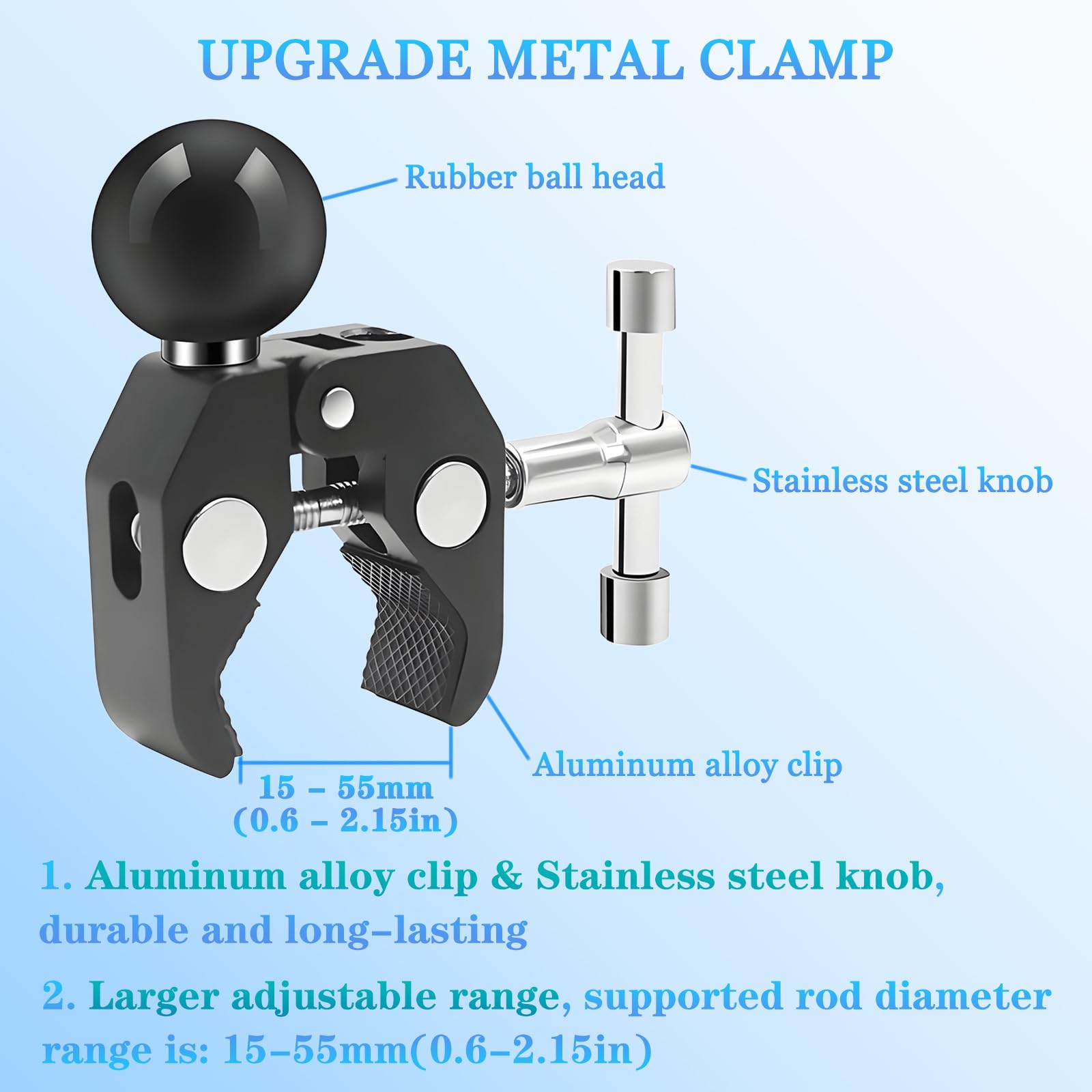 for Starlink Mini Mount, Upgrade Metal Clamp RV Pole Mount for Starlink Mini, Adjustable Roof Rack Clamps for Car RV/Ladder/Pole