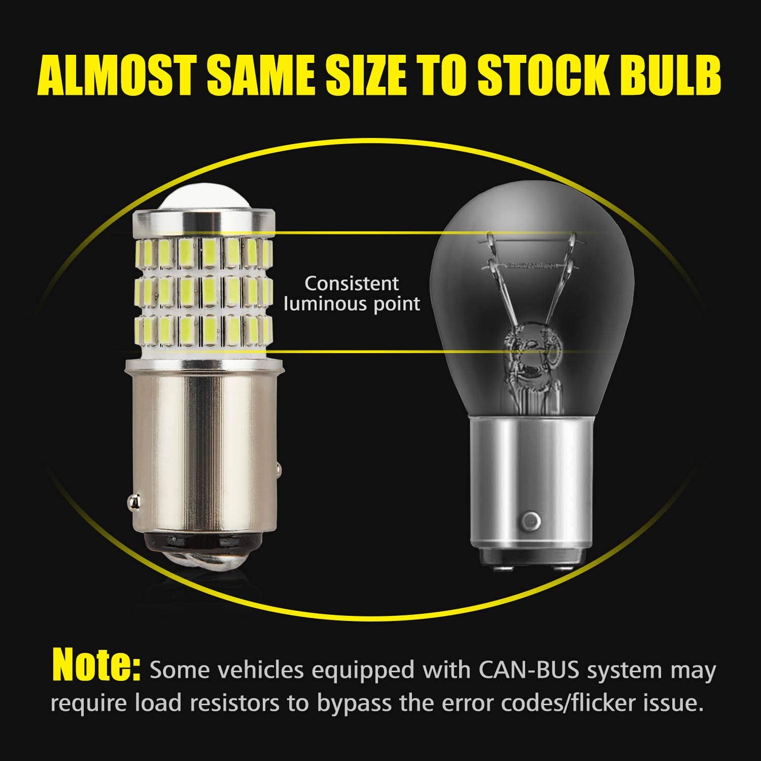 Auxlight 2057 1157 2357 7528 2057A 1157A Led Bulbs Xenon White, Ultra Bright 57-Smd Led Replacement For Back Up/Reverse Lights, Brake/Tail Lights, Turn Signal/Parking Or Running Lights (Pack Of 2)