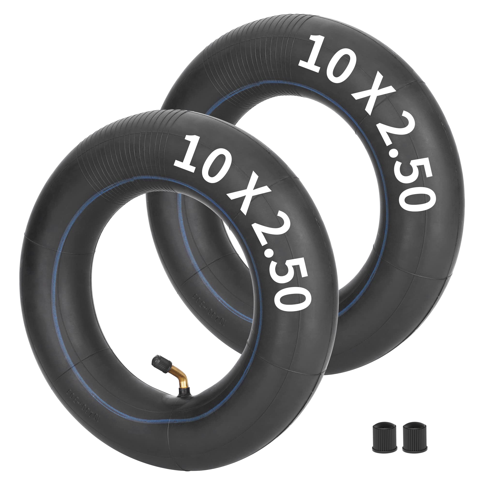 2 Pack Of 10X2.50 10' Inner Tube Thicken Replacement For 10 Inch Smart Electric Scooter Fit 36V 48V 400W 500W 800W Hub Motor 90° Tr87 Angled Stem, Not 2.50-10