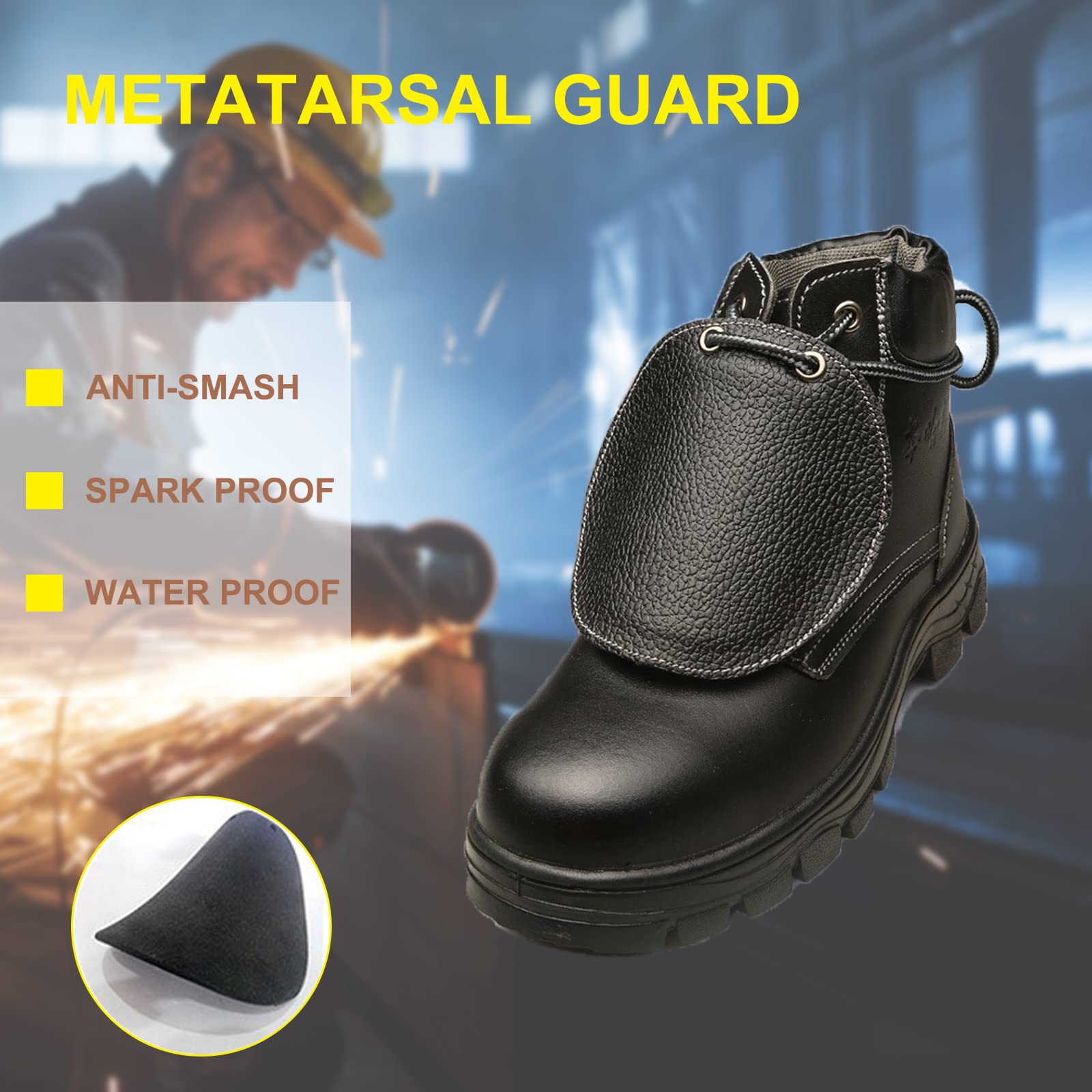 Metatarsal Guards For Work Boots, Zawasstu Unisex Toe Protector Shield Attachment For Most Safety Boots And Shoes, Universal Siz