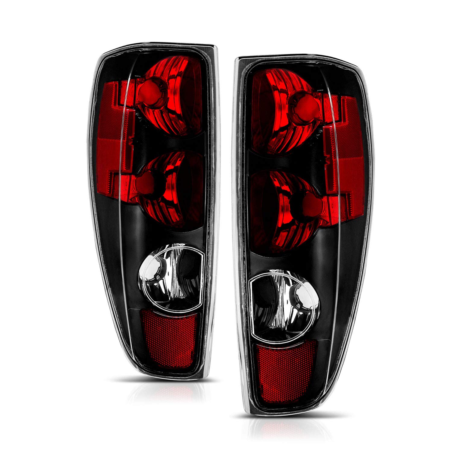 Amerilite Black Replacement Brake Tail Lights Set For 04-12 Chevy Colorado/Gmc Canyon - Passenger And Driver Side