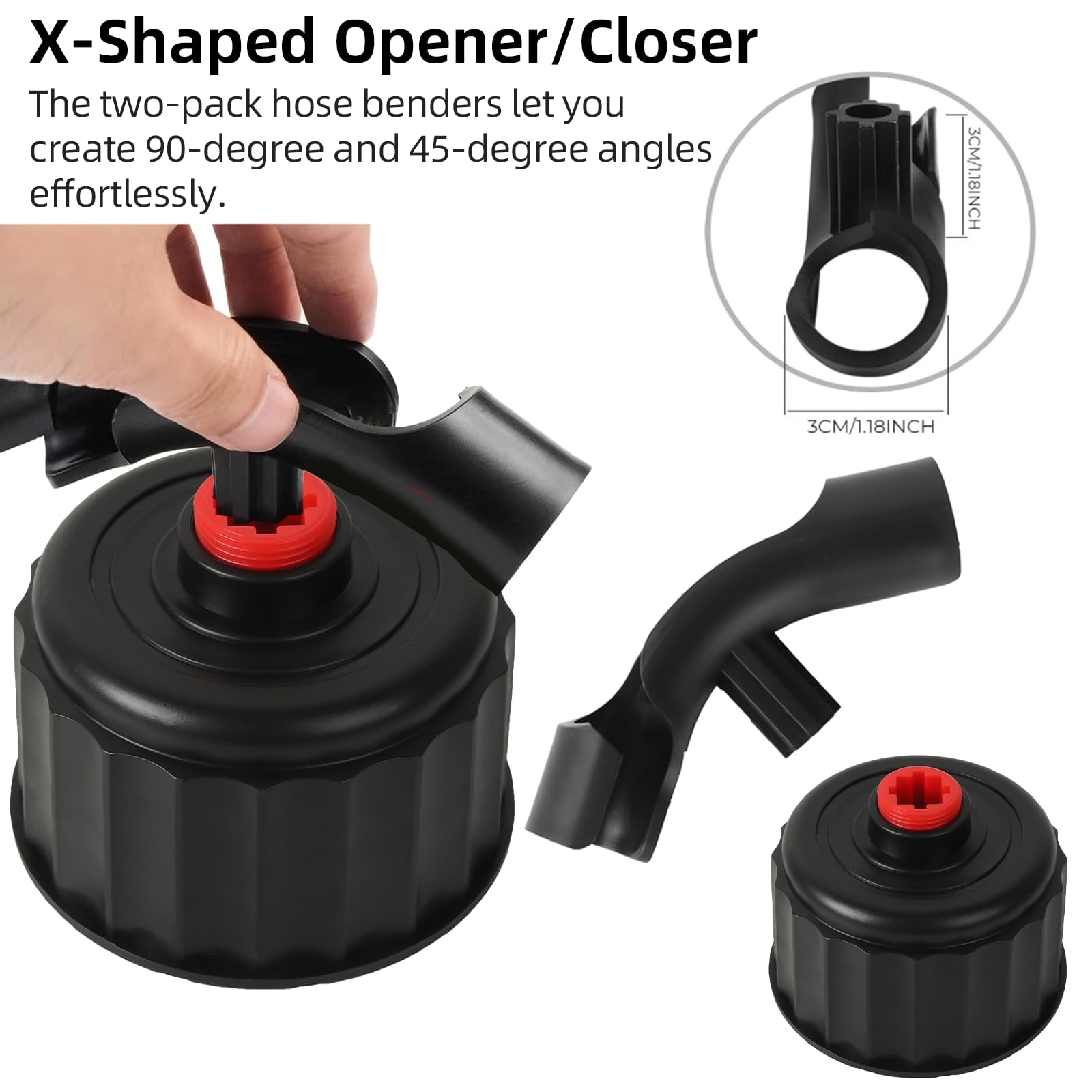 Calvana Fuel Jug Hose 3044 Replacement Kit with 2 Fuel Hoses with Valve, 2 X-Shaped Hose Benders, Tank Cap Plug, Compatible with