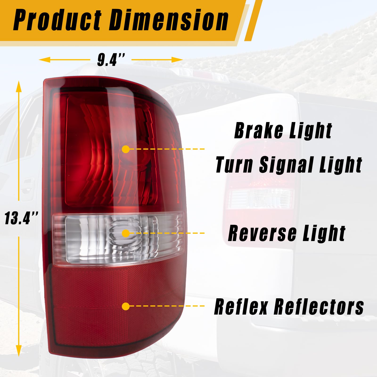 Boine Tail Light Compatible With 2004 2005 2006 2007 2008 Ford F150 F-150 Driver And Passenger Side Rear Light Brake Lamps