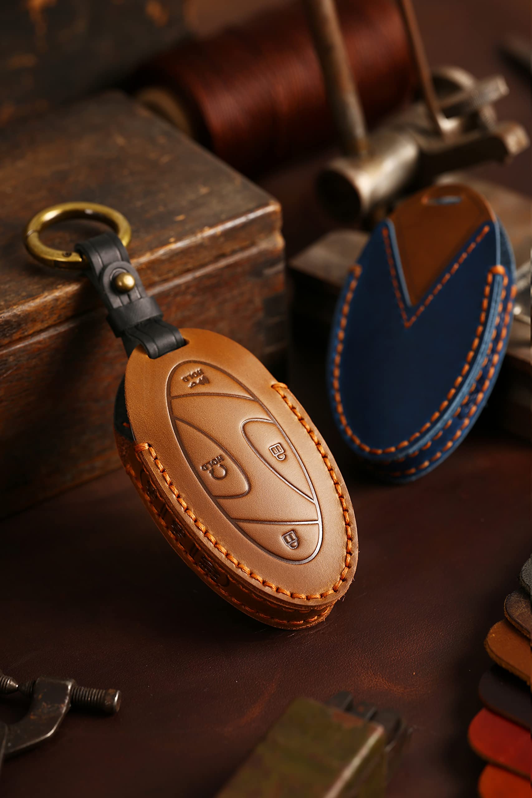 ontto 5-button Key Fob Cover with Keychain Compatible with Hyundai Azera Grandeur GN7 Ioniq 6 Kona EV 2023 Smart Remote Key Shel