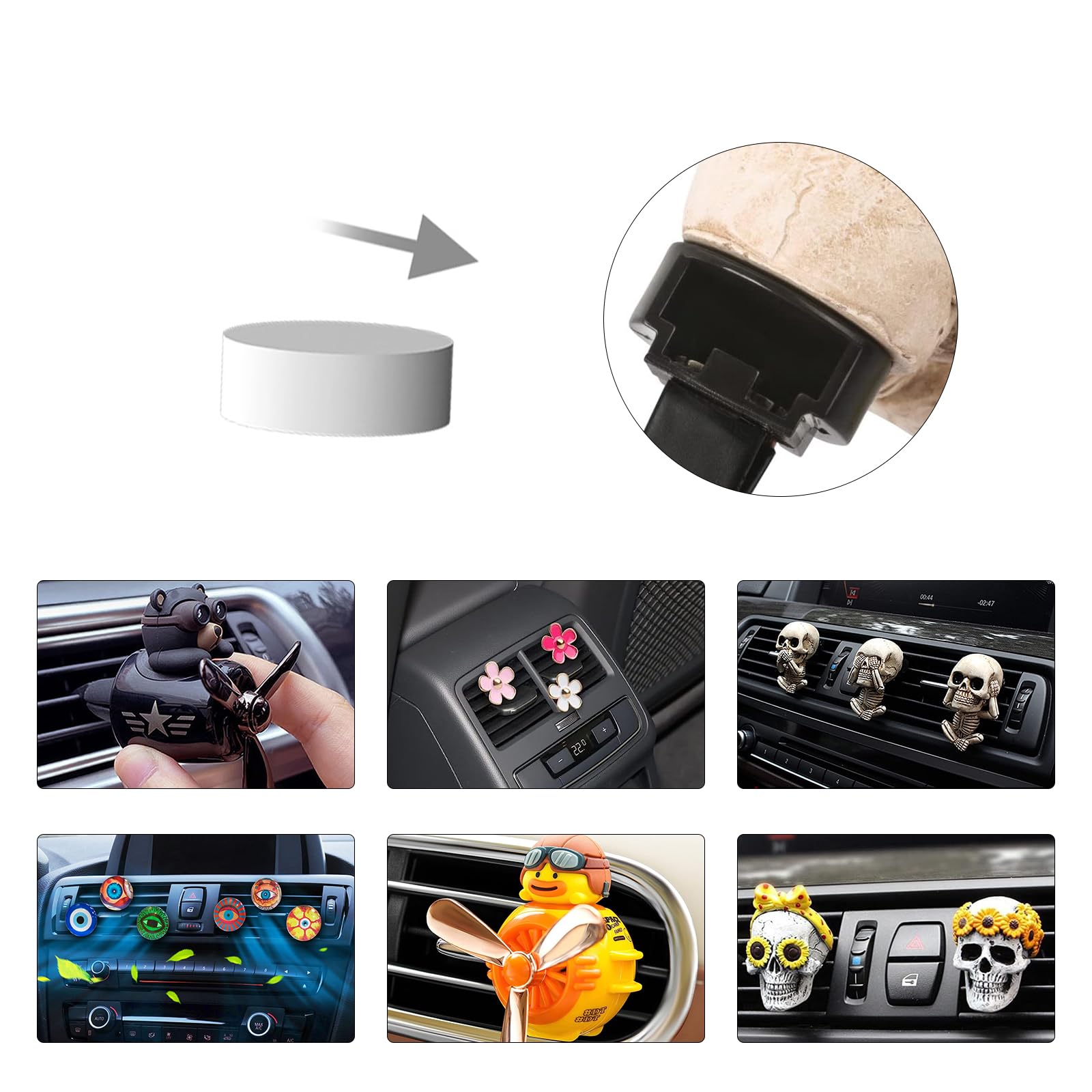 8 Packs Car Air Vent Clips Freshener Refills Solid Fragrance Replacement Pads, Long Lasting Fresheners For Cars(4 Scents Include