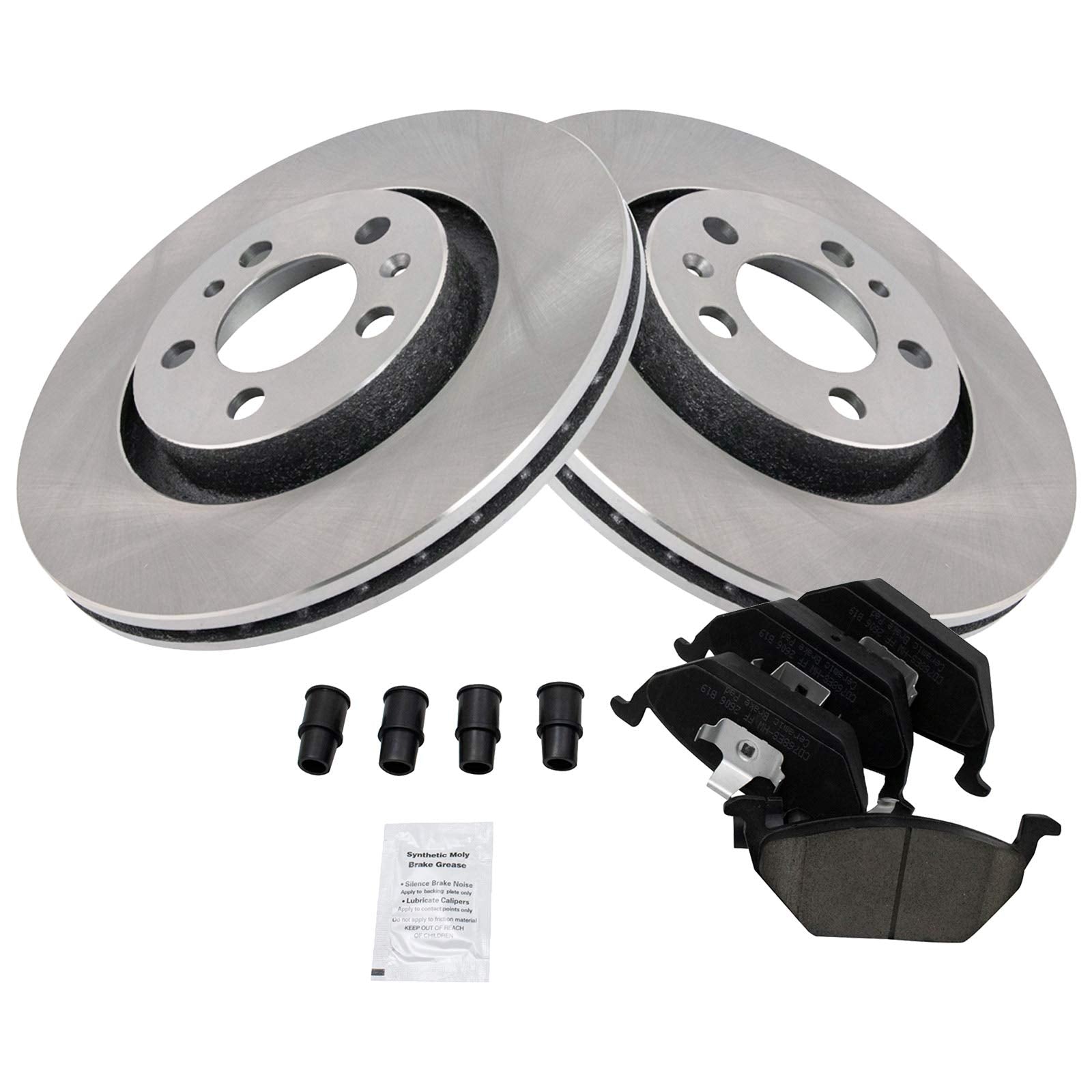Trq Front Brake Pad & Rotor Kit Brake Pads Brake Rotor Ceramic Compatible With 2000-2010 Volkswagen Beetle 2000-2006 Golf 2000-2
