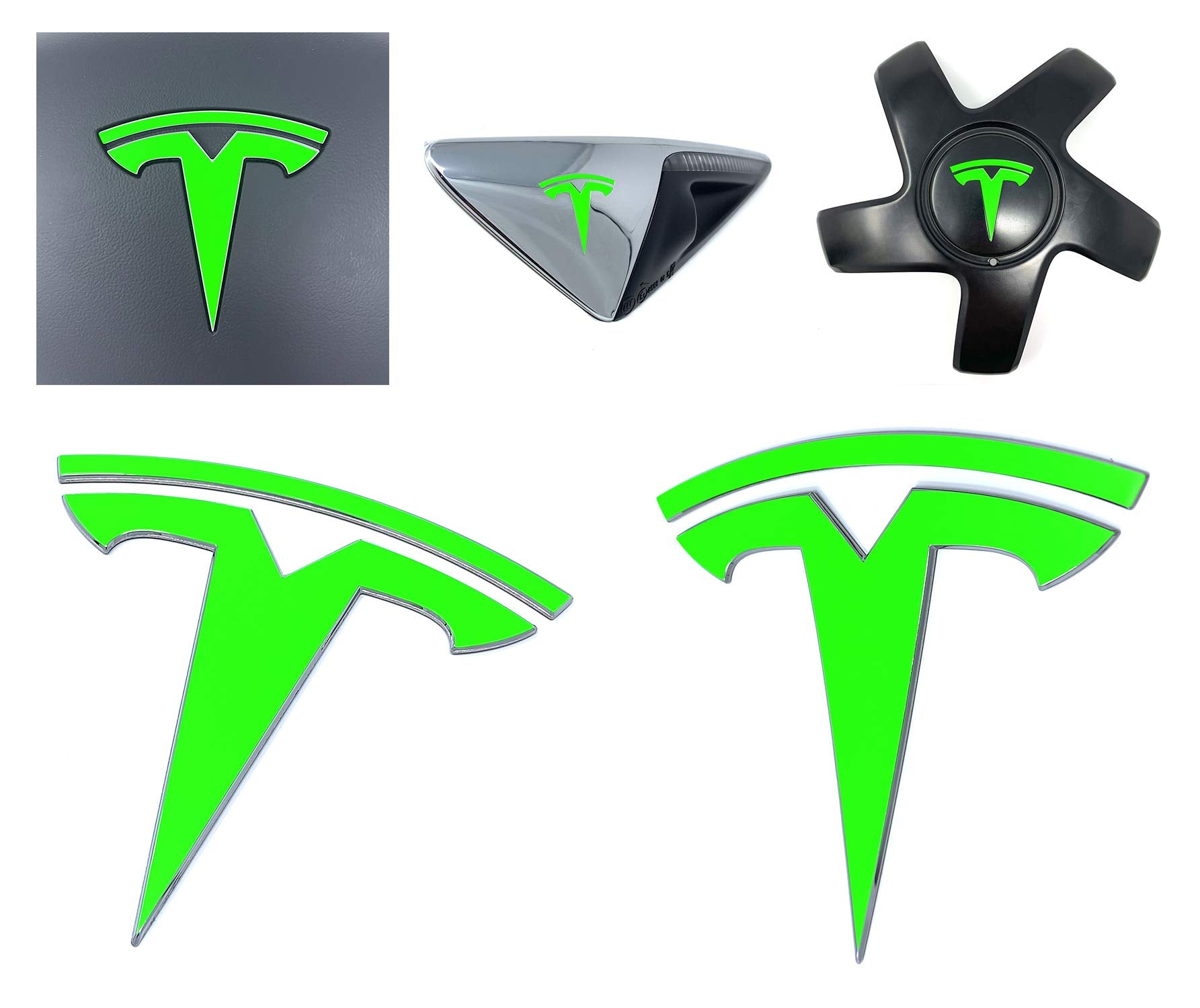 Custom Cut Graphics Logo Decal Wrap for Tesla Model 3 (Neon Green)