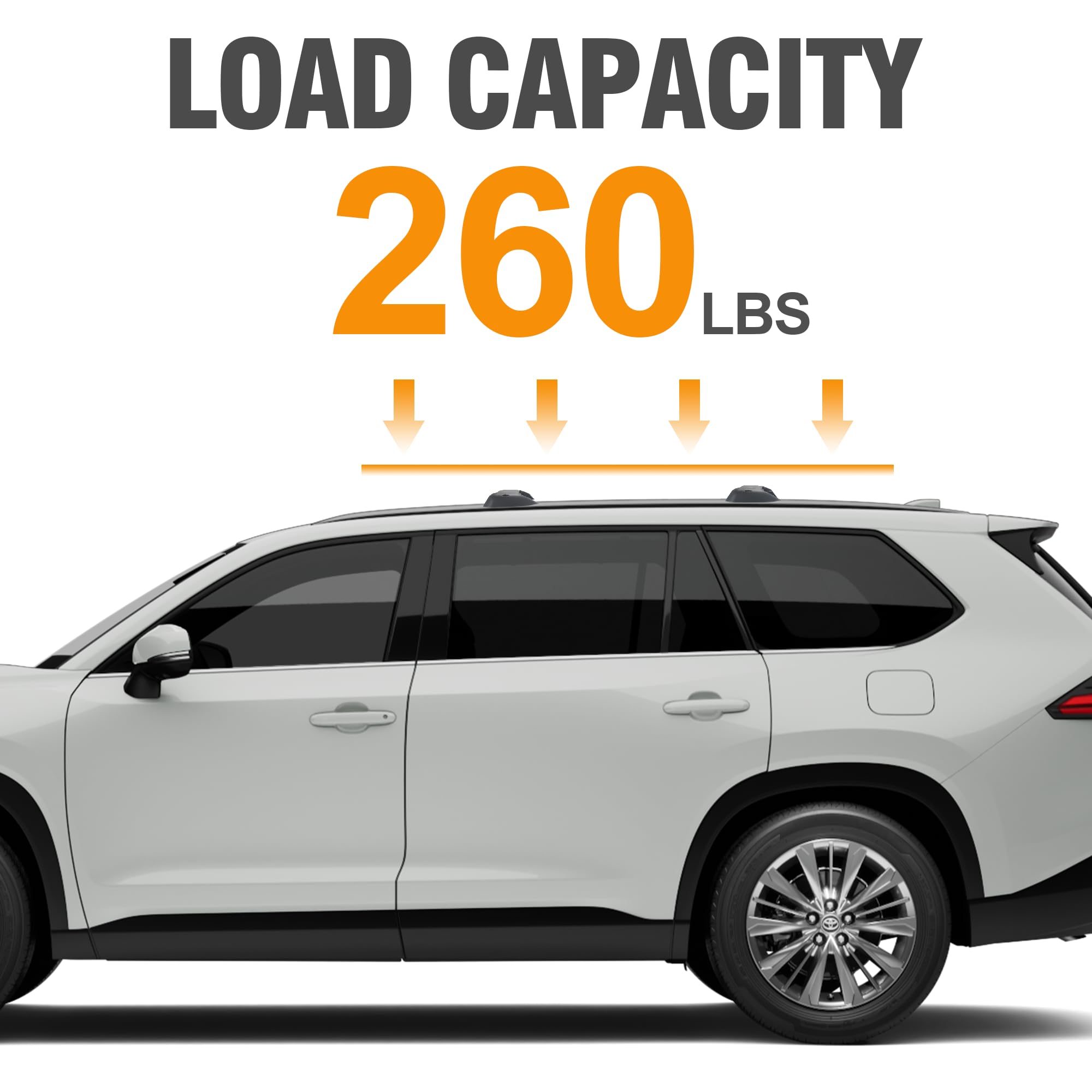 Autekcomma Heavy Duty Black Upgraded Roof Rack Crossbar Compatible For Toyota Grand Highlander Lexus Tx 2024Up All Grades.Max 26