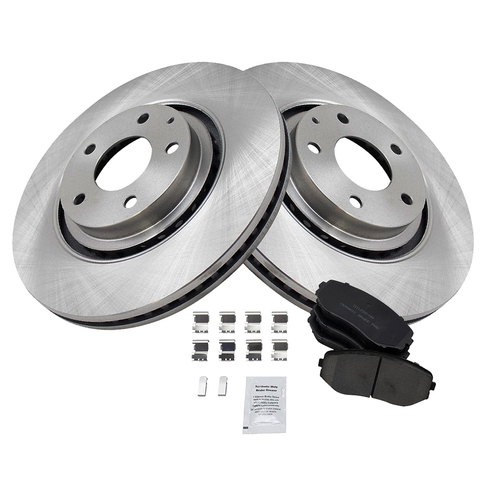 Trq Front Brake Pad & Rotor Kit Brake Pads Brake Rotor Ceramic Compatible With 2019 Mazda Cx-5 2016-2018 Cx-9