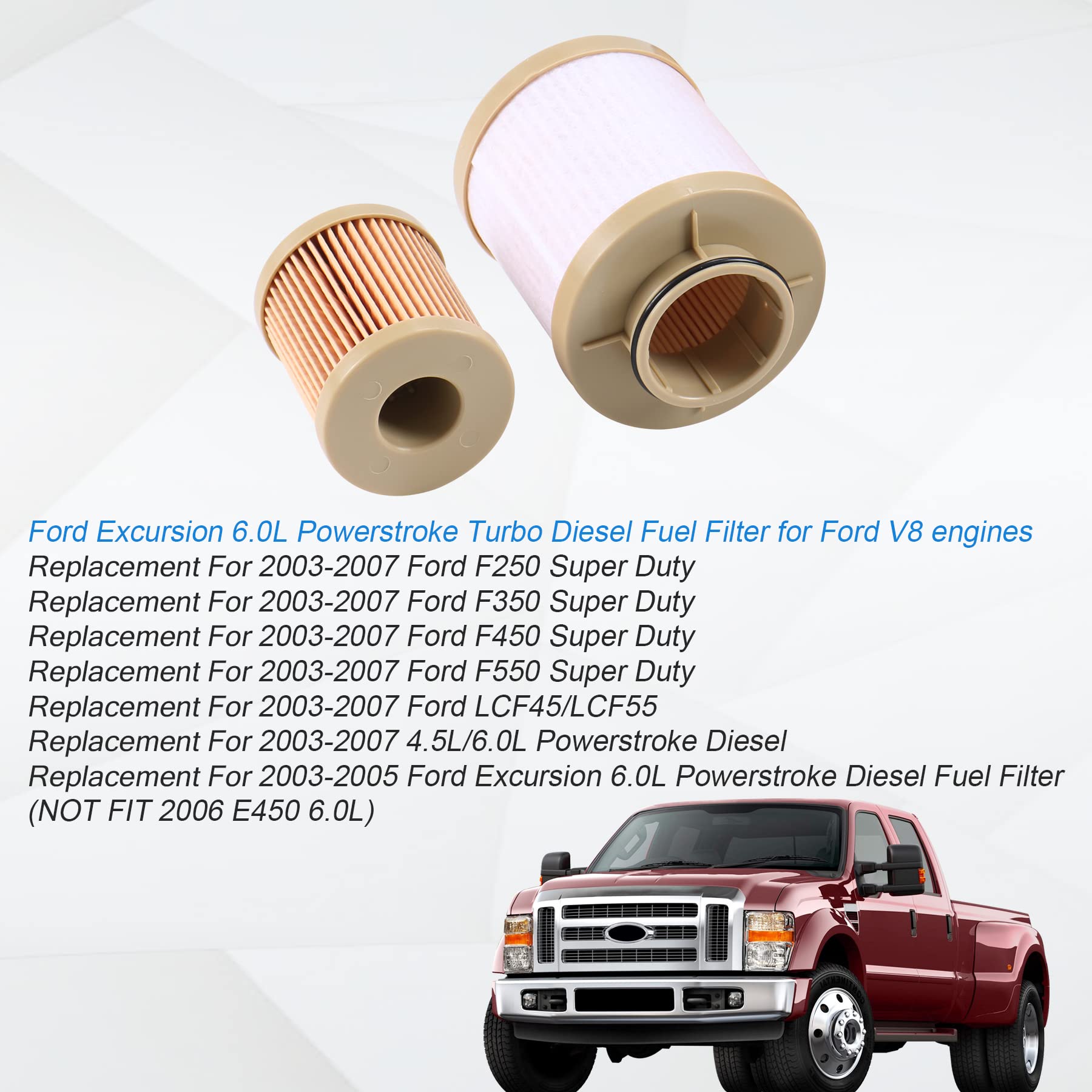 FD4616 Diesel Fuel Filter replacement for 2003-2007 Ford 6.0L F250 F350 F450 F550 Super Duty 2003-2005 Excursion Powerstroke inc