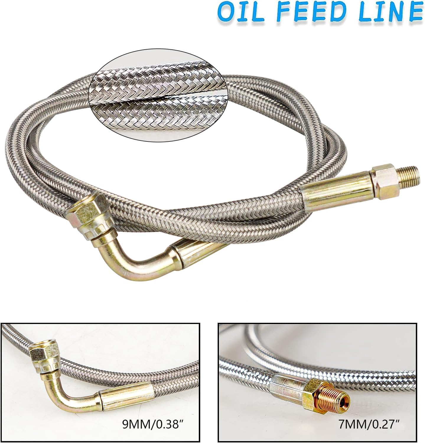 YESHMA Turbocharger Oil Feed and Drain Return Line Kit for T3 T4 GT35 T70 T66 T61 T60 T04E T04 GT32 GT40 GT42 GT4088R GT4049R GT