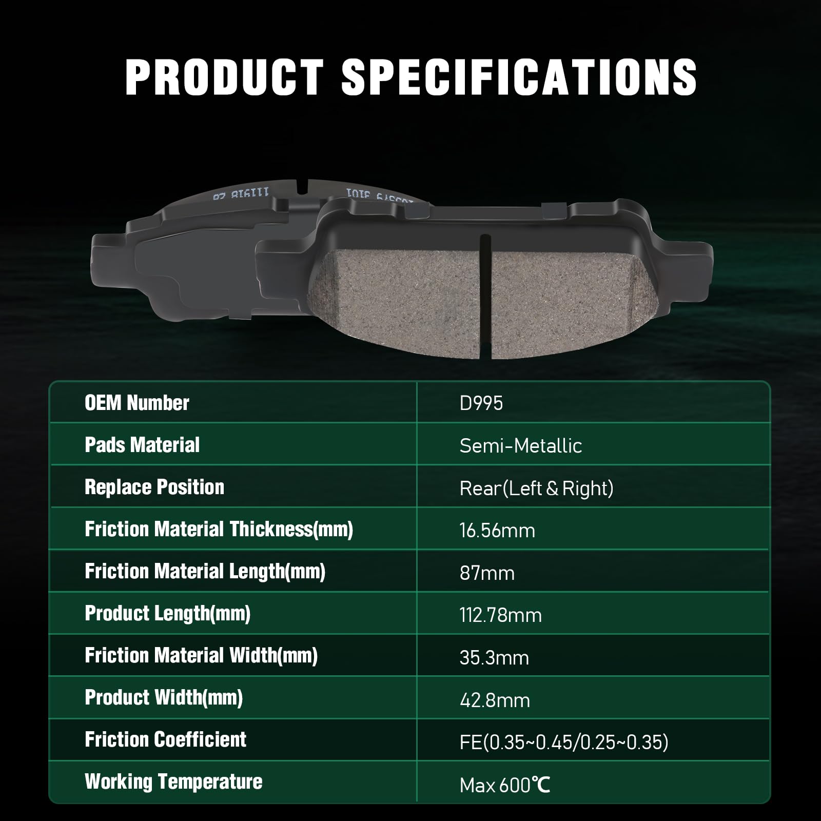 Automuto D906 & D995 8Pcs Front Rear Ceramic Pads Brake Fit For 2004-2010 For Toyota For Sienna