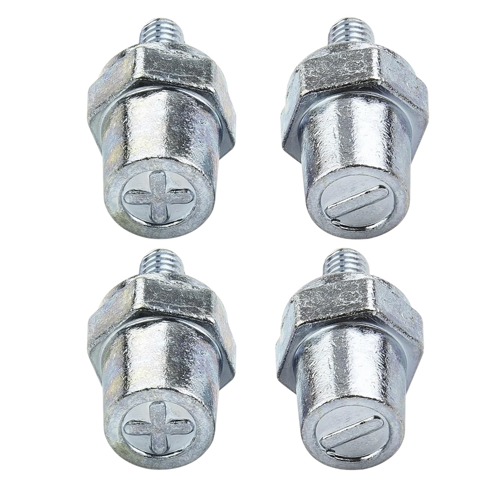 Ampper M8 Thread Male Zinc Battery Charging Post Terminals, M8 Battery Post Adapter (+/-) For Extension, Pack Of 4