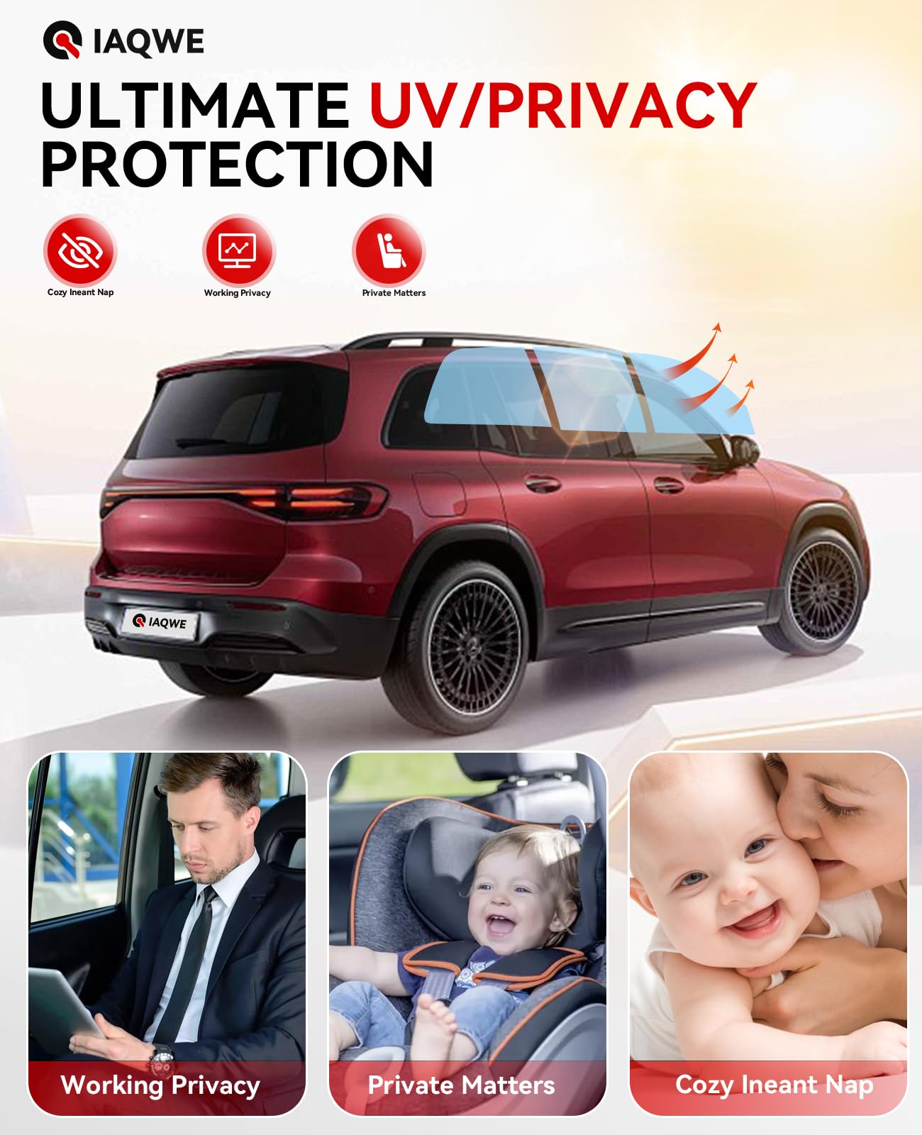 IAQWE Car Window Tint 24'' in x 15'Ft with 70% VLT, Nano Ceramic Window Tint Film for Car, UV&IR Protection Heat Insulation Anti