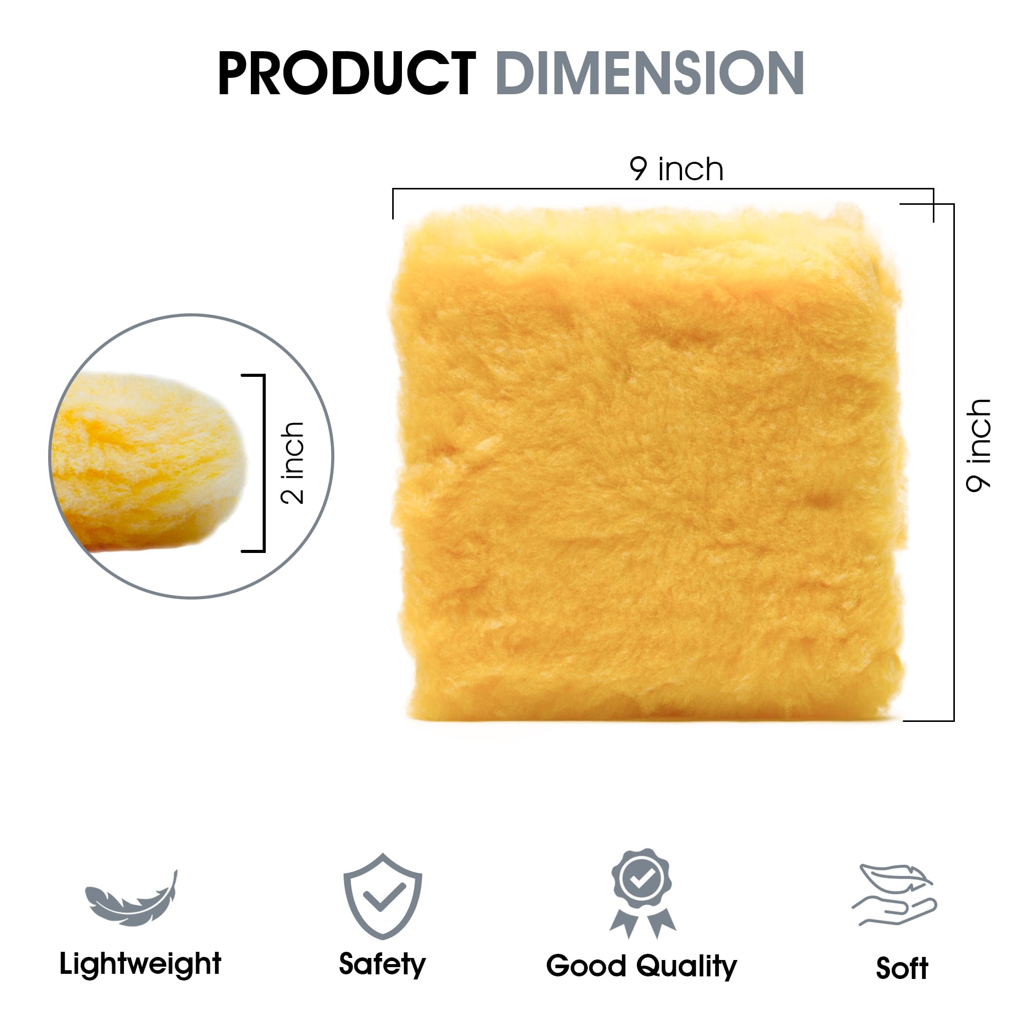Sm Arnold Spun Gold Professional Grade 9'' X 9'' Car Wash Pad: Durable, Efficient, Scratch-Proof For Ultimate Vehicle Cleaning |