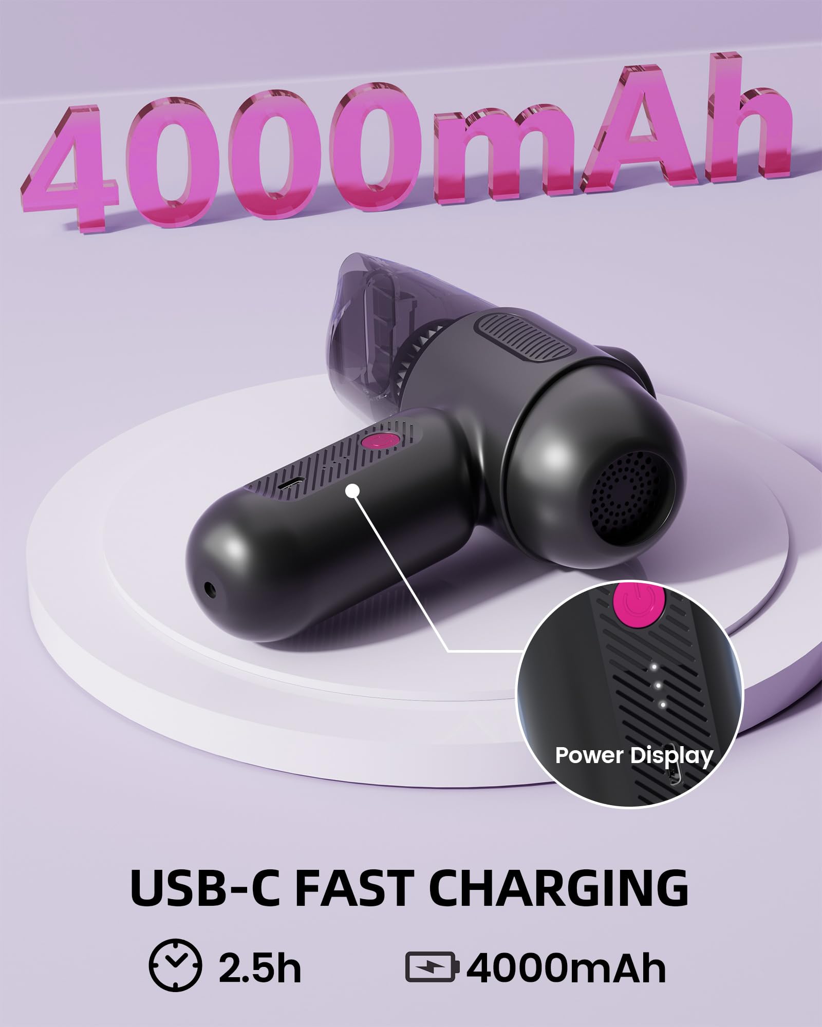 Car Vacuum V6 Pro, Cordless Handheld Vacuum with 8000Pa, Portable 4-in-1 Blowing and Suction Function Mini Vacuum Cleaner Air Du