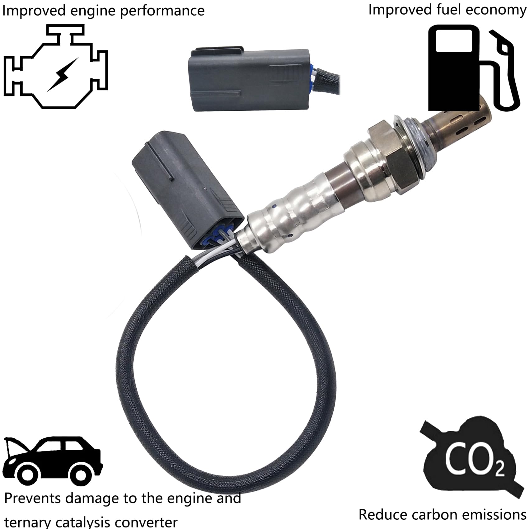 75-4398 24458 Downstream Oxygen Sensor Compatible with 2010 2011 2012 2013 Mazda 3, Mazda 3 Sport 2.0L 2.5L Post O2 Sensor