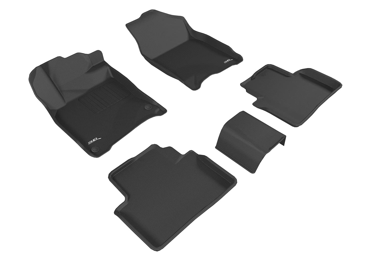 3D Maxpider Custom Fit Kagu Floor Mat (Black) Compatible With Honda Civic 2016-2021 - Full Set