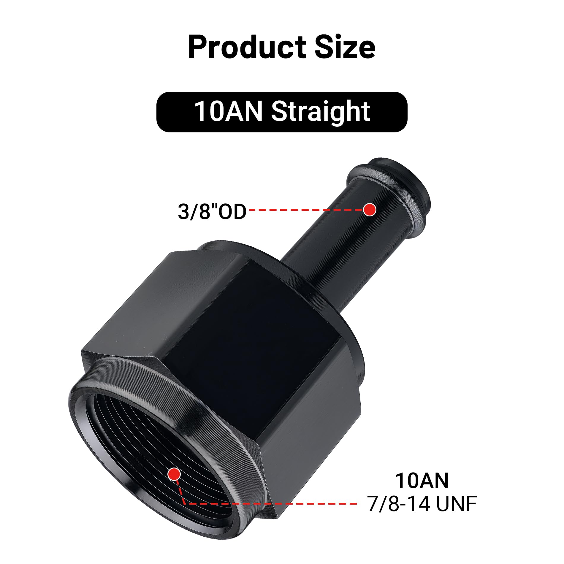 EVIL ENERGY 10AN Female to 3/8 '' Barb Hose Fitting Straight Swivel