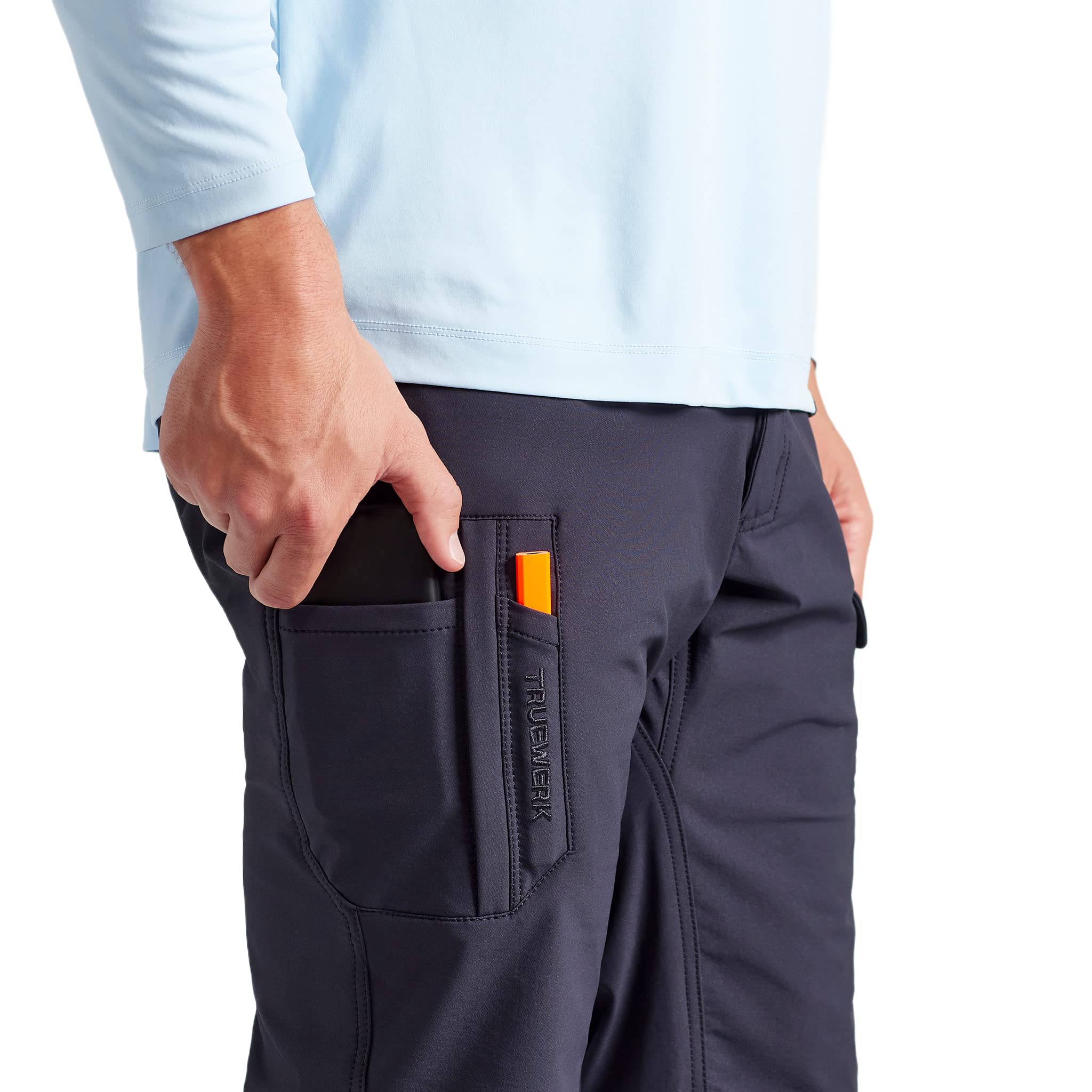 TRUEWERK Men's T2 WerkPant Technical Work Pants, 40W x 34L, Navy Blue, Nylon/Polyester/Spandex, Model F21-0001-4034-N