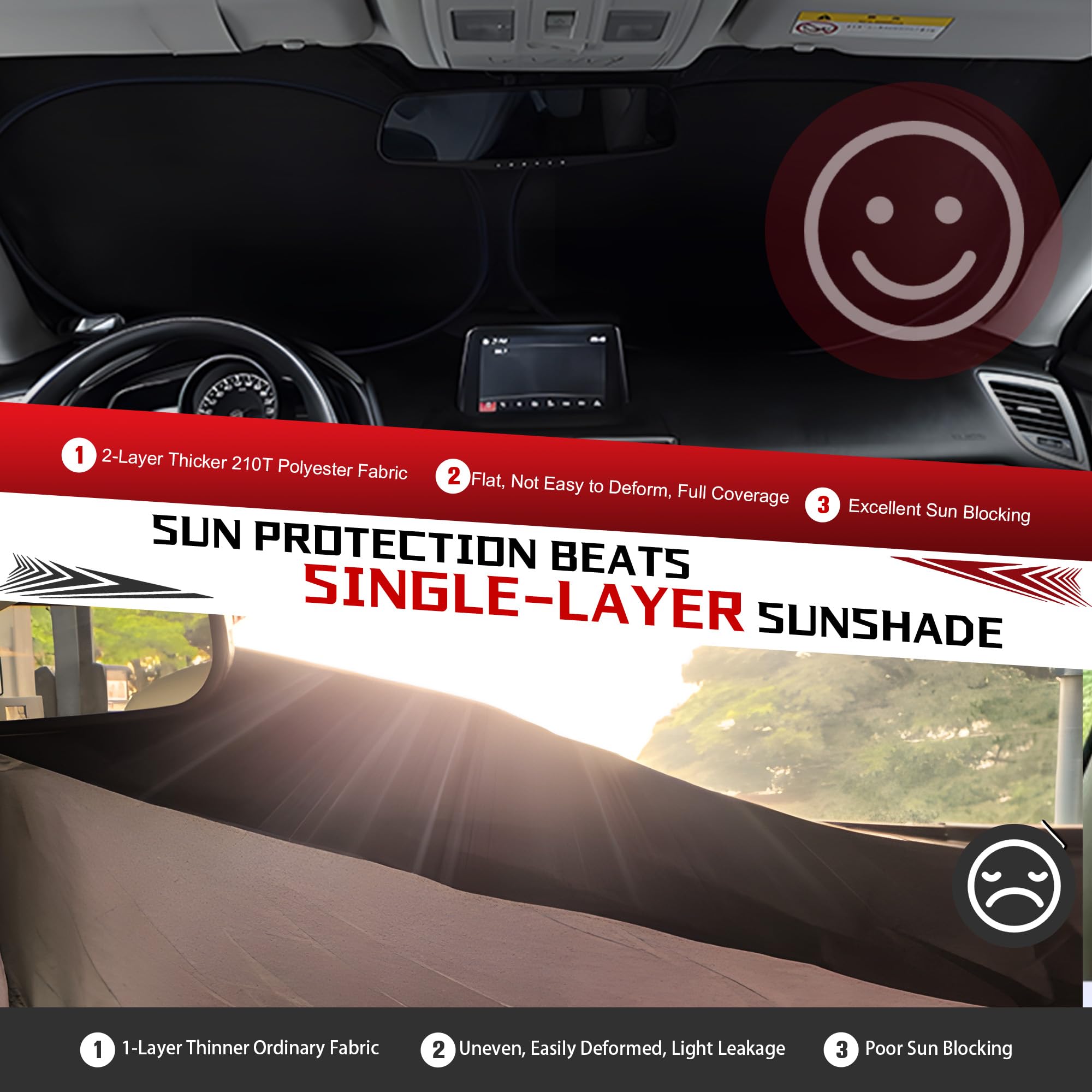 Fonowka Windshield Sun Shade For 2020-2025 Toyota Corolla Hybrid Sedan(Not For Corolla Cross) Foldable Sun Sunshade For Car Fron