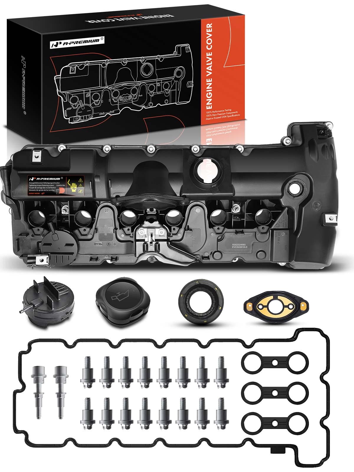 A-Premium Engine Valve Cover - Compatible With Bmw Vehicles - 2.5L, 3.0L - 125I, 128I, 130I, 323I, 325I, 328I, 525I, 528I, 530I,
