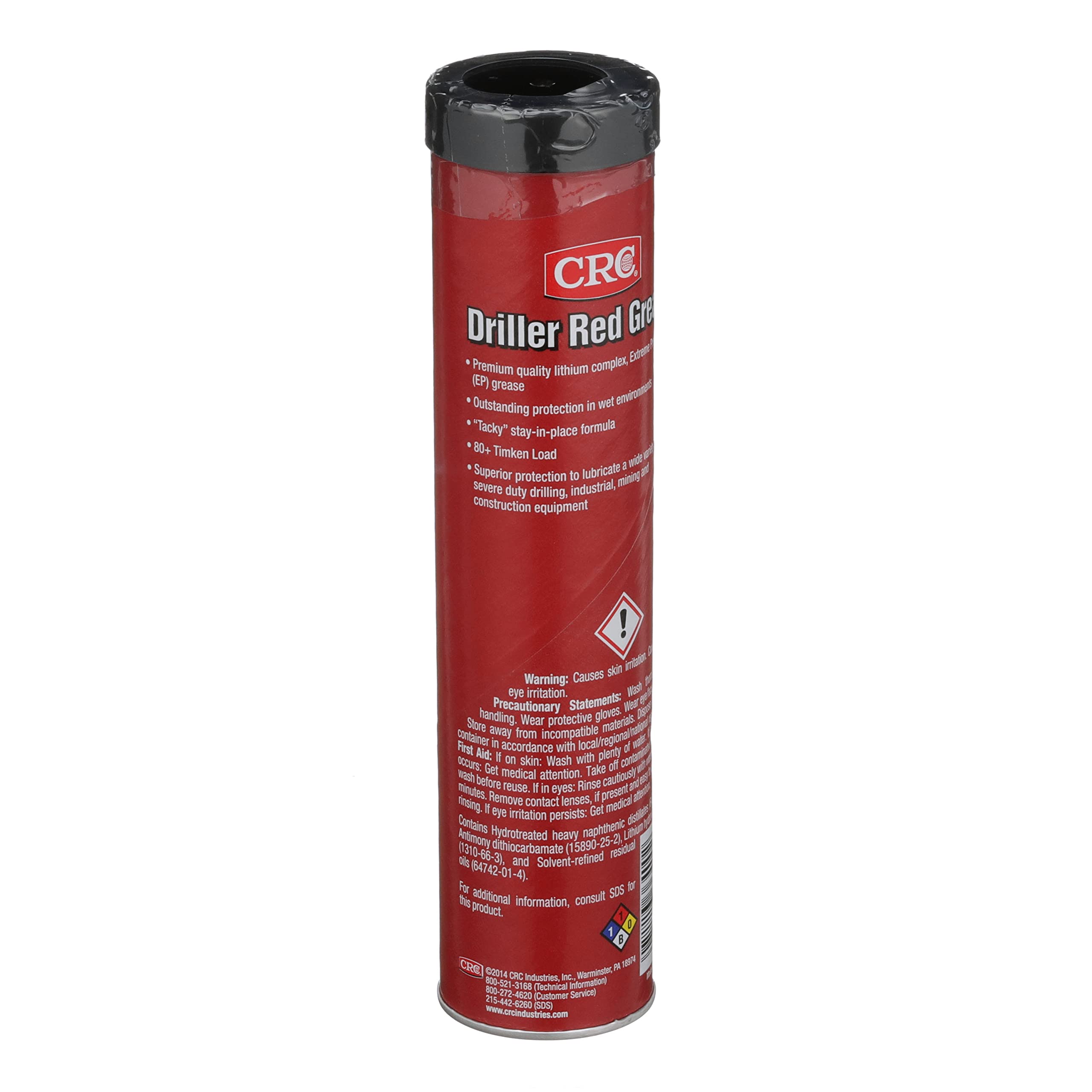 Crc Driller Red Grease Extreme Pressure Lithium Complex Grease, 14 Wt Oz, High-Temperature, Extreme Pressure, Nlgi Grade 2 Grease