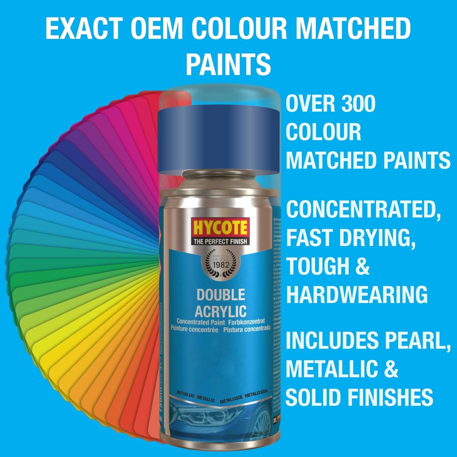 Hycote High Build Aerosol Car Spray Paint, Grey Plastic Primer, 13.5 Oz