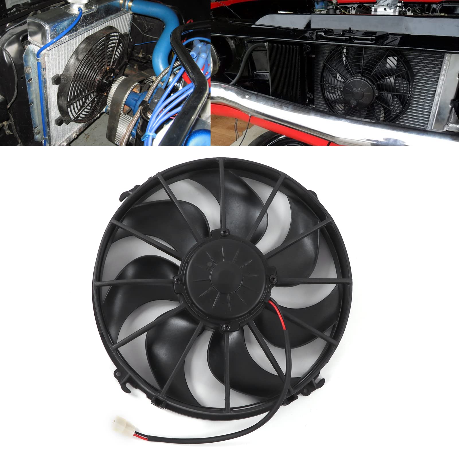 Ac Condenser Fan,Kimiss 7 Blades Car Air Conditioner Cooling Fan 24V 3200R/Min Pull Type For Buses Trucks(Plastic Metal)