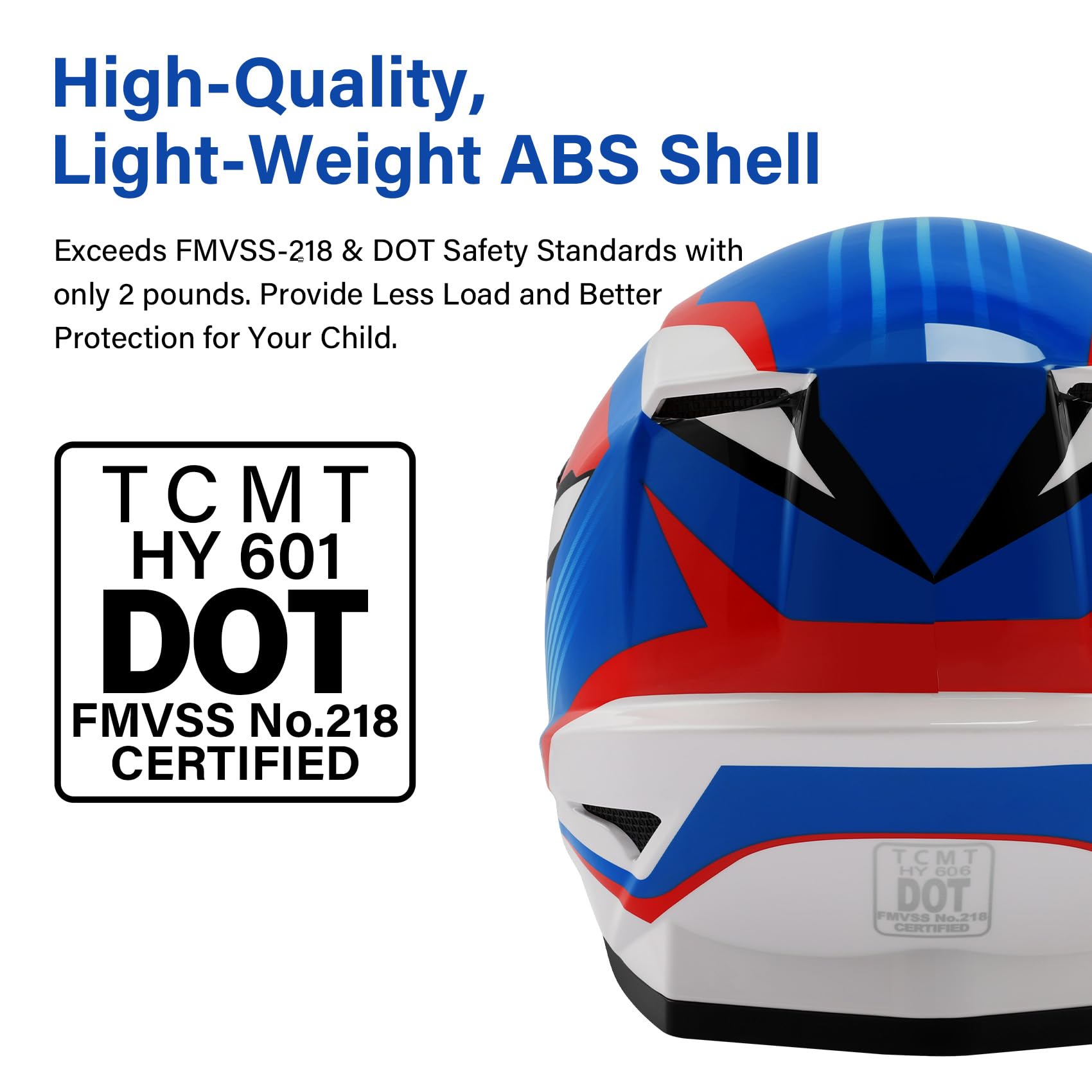 Tcmt Dot Youth Atv Motorcycle Full-Face Helmet With Adjustable Chin Strap For Kids, Boys And Girls - Dirt Bike Bmx Cycling W/Gog