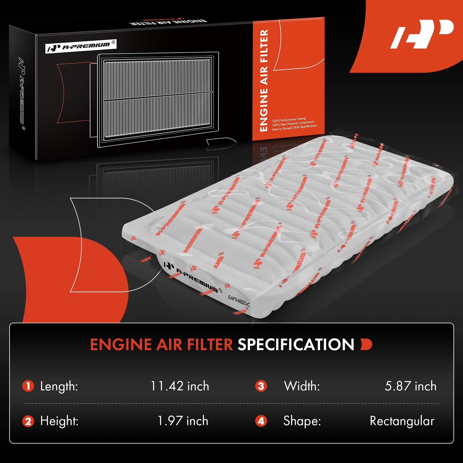 A-Premium Engine Air Filter Compatible with Toyota, Subaru, Pontiac & Scion Models - Matrix(03-08), Corolla(03-08), 86(17-20), B