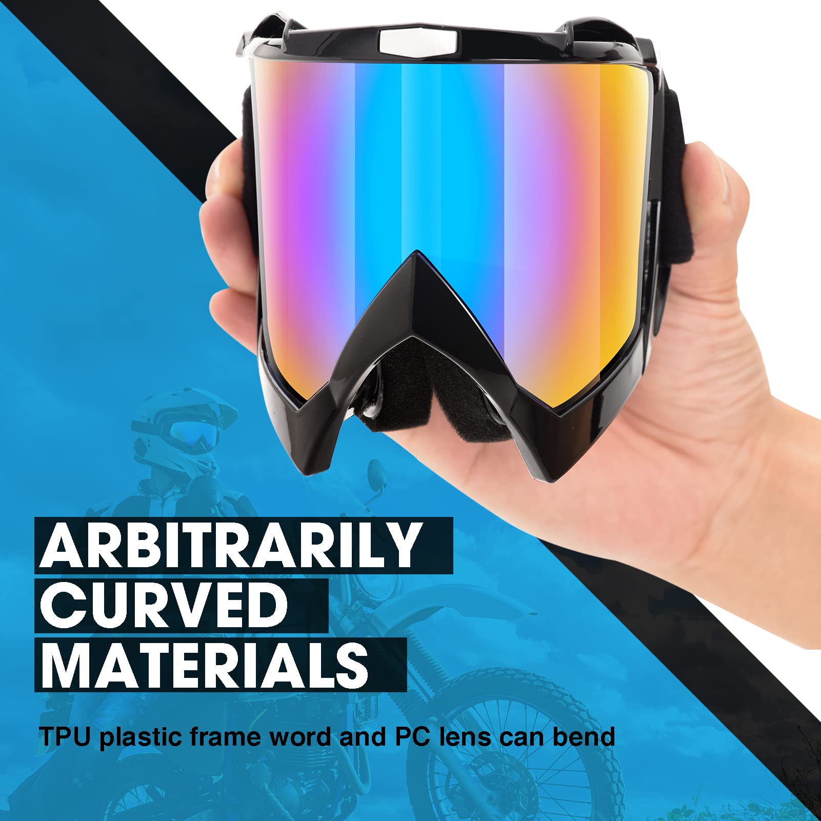 MAMBAOUT Adult Dirt Bike Goggles, 2-Pack ATV Motorcycle for Men & Women, Wide Vision Riding Off-Road