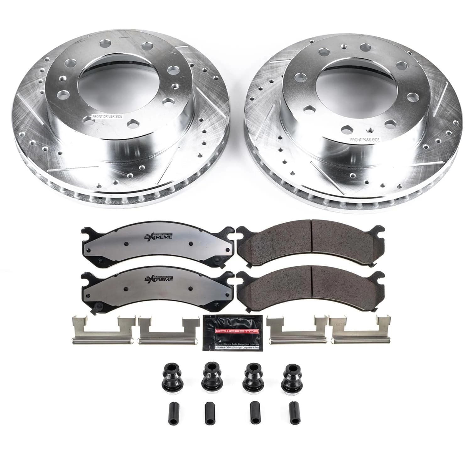Power Stop K2071-36 Front Z36 Truck & Tow Brake Kit, Carbon Fiber Ceramic Brake Pads and Drilled and Slotted Brake Rotors For Ch