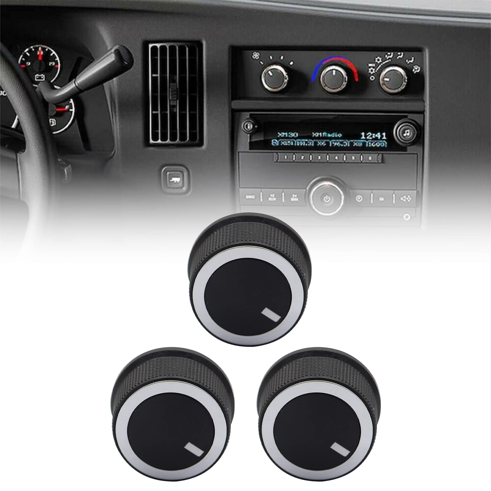 Priprilod New 3Pcs 84141127 84793085 Ac Temperature Control Knob Compatible With Chevrolet Express 2008-2021 Compatible With Gmc