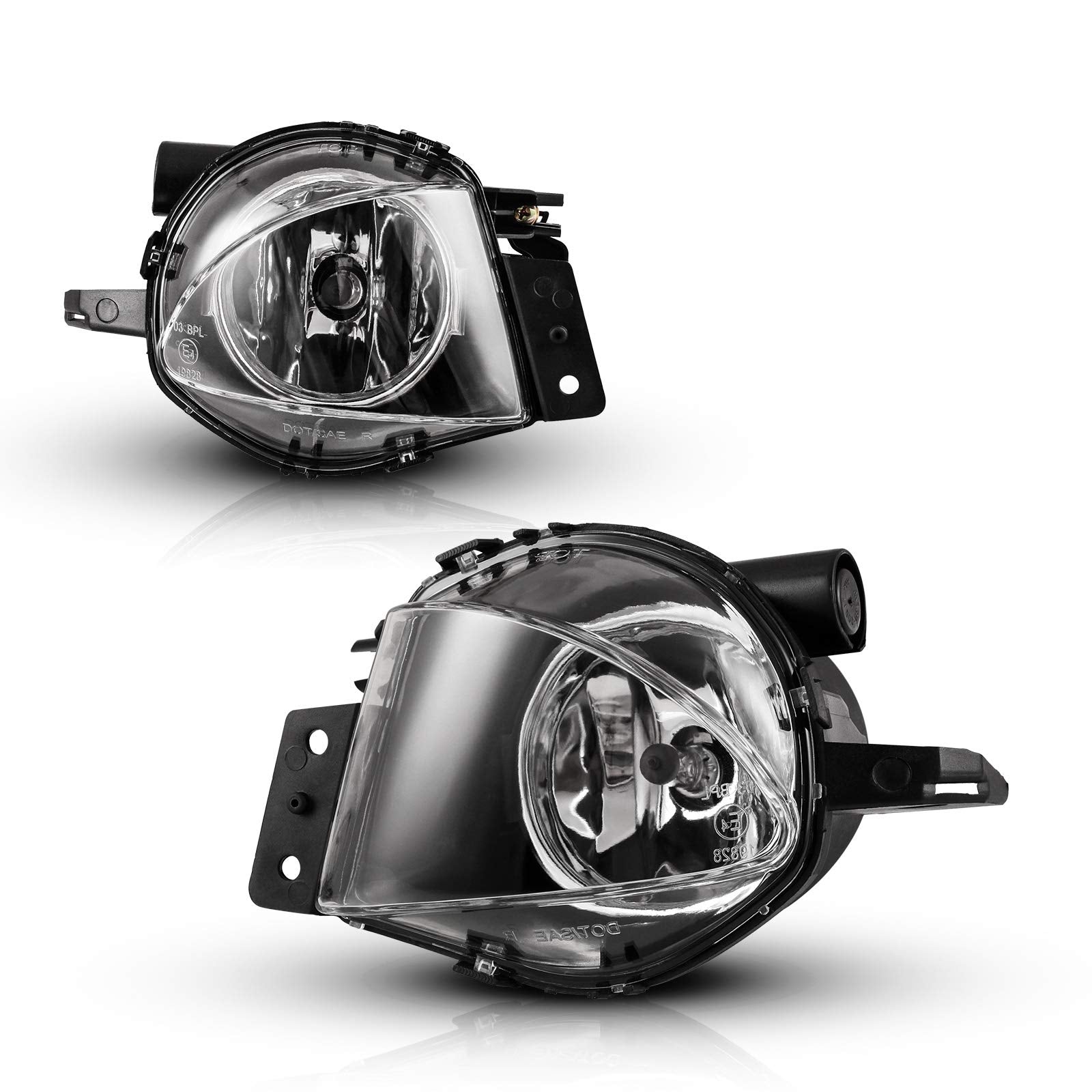 Autowiki Fog Lights Compatible With 2006-2008 Bmw 3 Series E90 Sedan/ E91 Wagon (W/O Sport Pkg) 2Pcs With Clear Lens