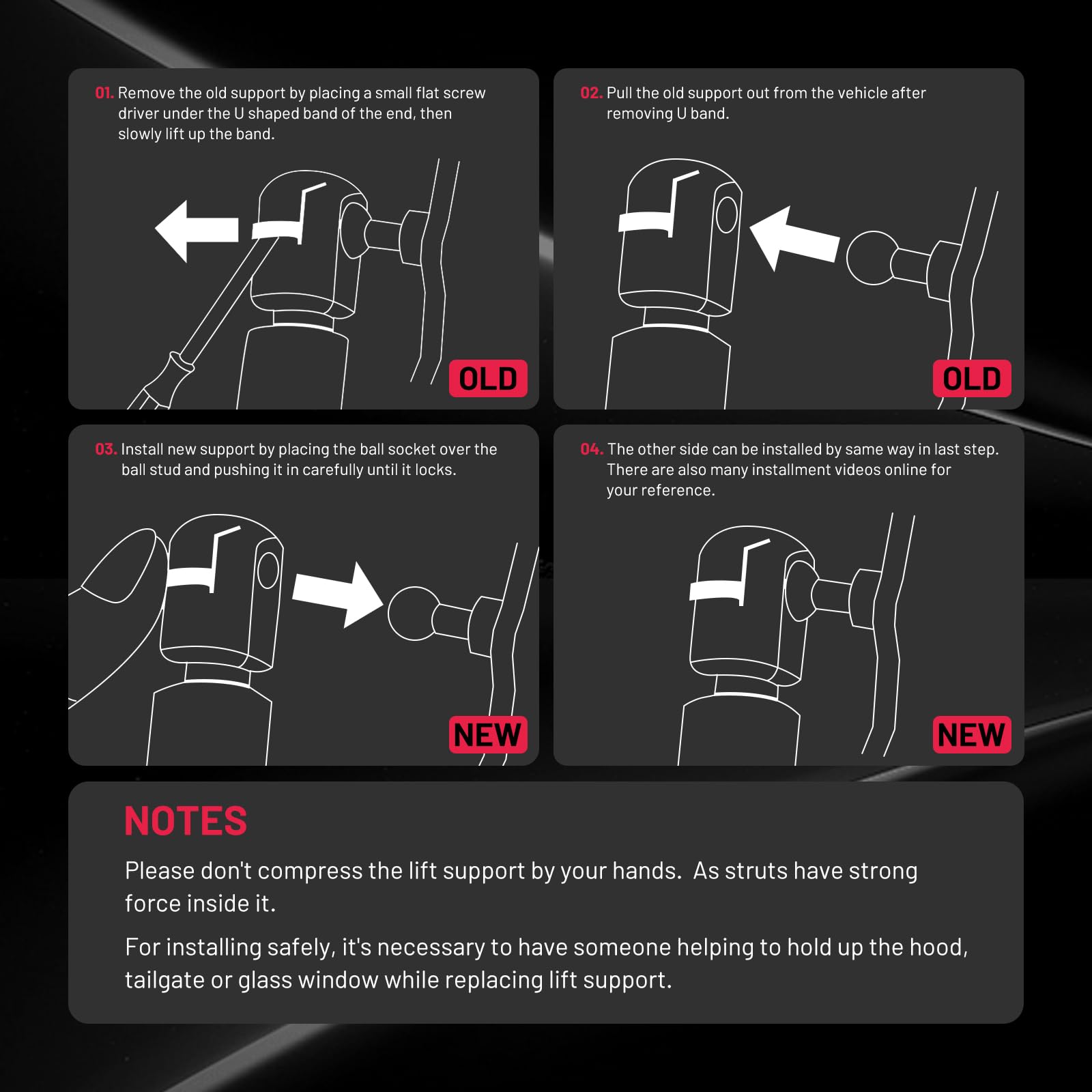 Bdfhyk 2 Pcs Rear Window Glass Lift Supports Gas Struts Compatible With Cadillac Escalade Gmc Yukon Suburban Tahoe 1999-2006 Gas