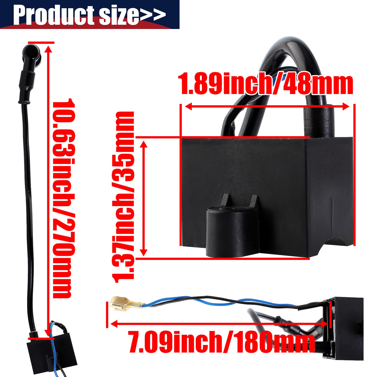 Qazaky Cdi Ignition Coil Spark Plug For 49Cc 50Cc 60Cc 66Cc 70Cc 80Cc 2-Stroke Engine Motorized Bicycle Bike