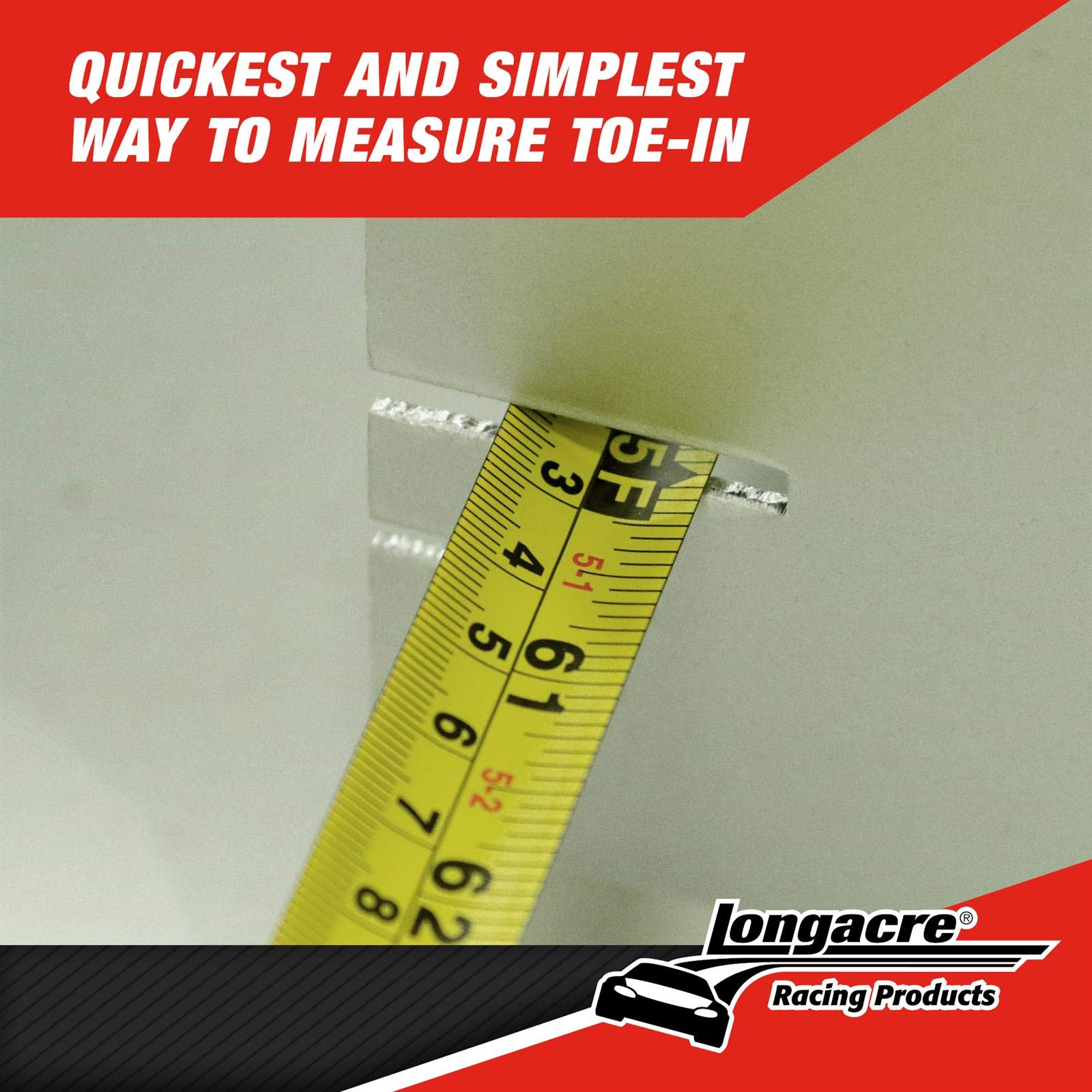Longacre Racing 79501 Aluminum Toe-In Plates with Magnets and Two Tape Measures, Integrated Magnets Allow One Man Operation, Quick and Easy Way to Check Toe-In