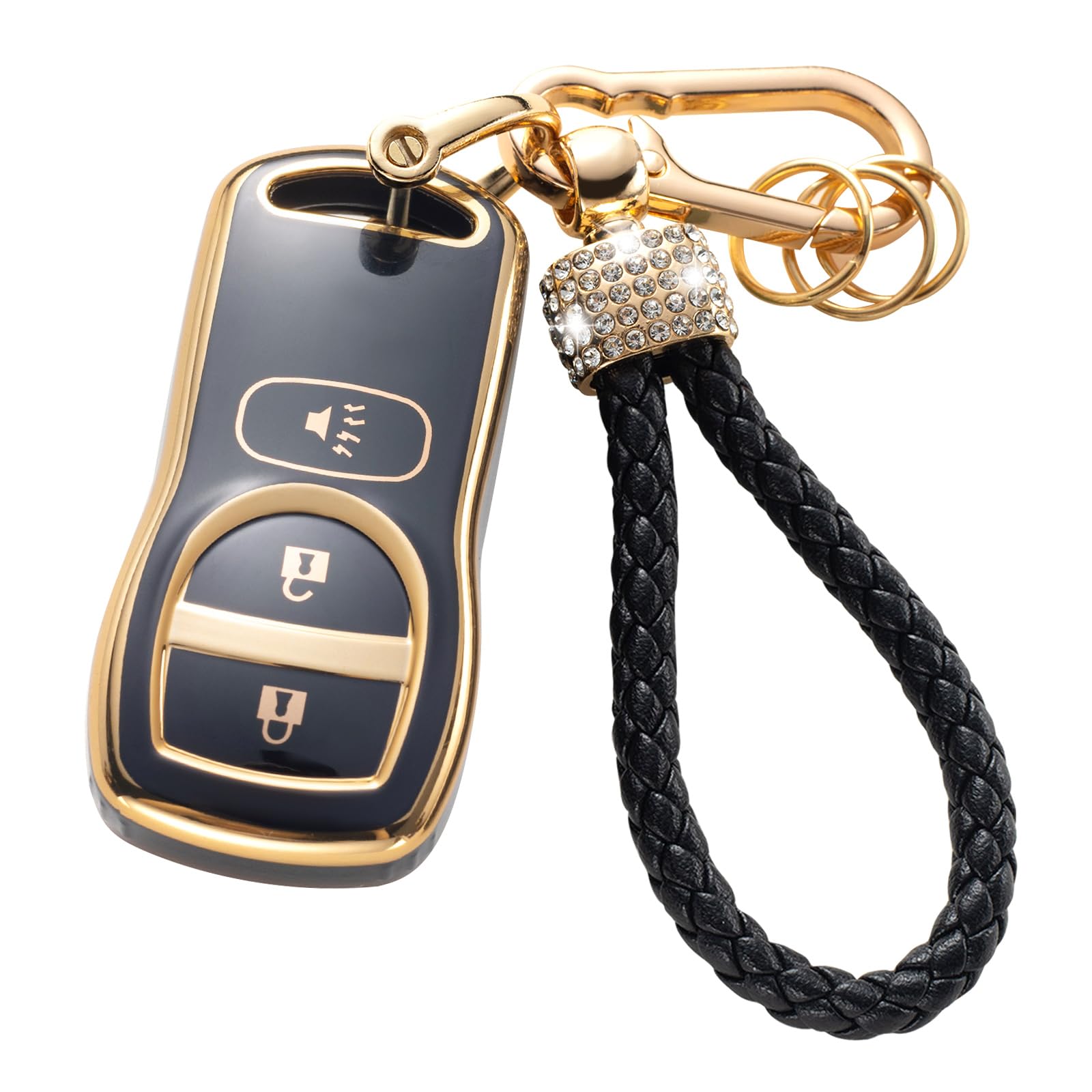 Gematay For Nissan Key Fob Cover With Keychain Lanyard, Soft Tpu Key Fob Protector Shell Compatible With Nissan Altima Maxima 35