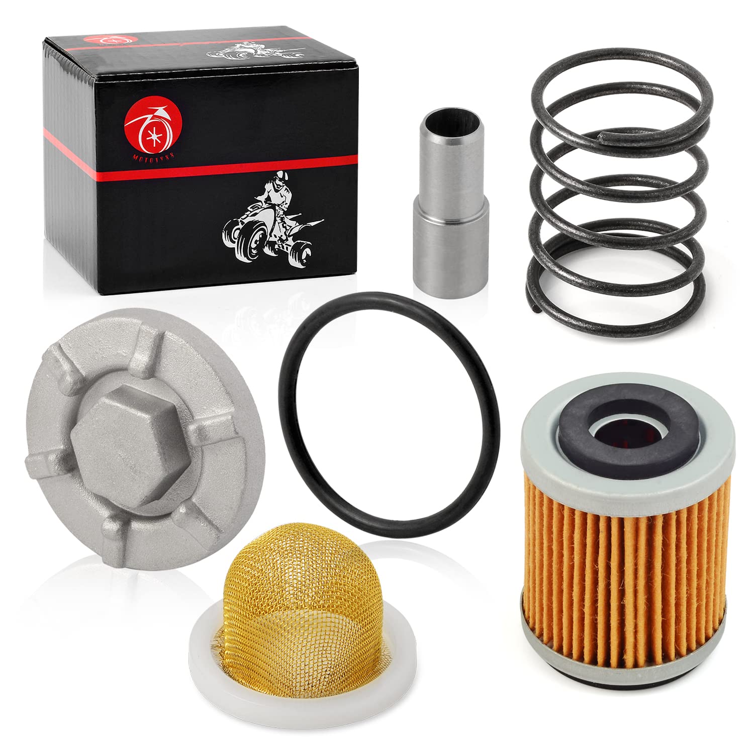 Oil Drain Plug & OIL FILTER + OIL STRAINER + Spring For YAMAHA Raptor 350 Warrior 350 Big Bear 350 400 Wolverine 350 Moto 4 YFM3