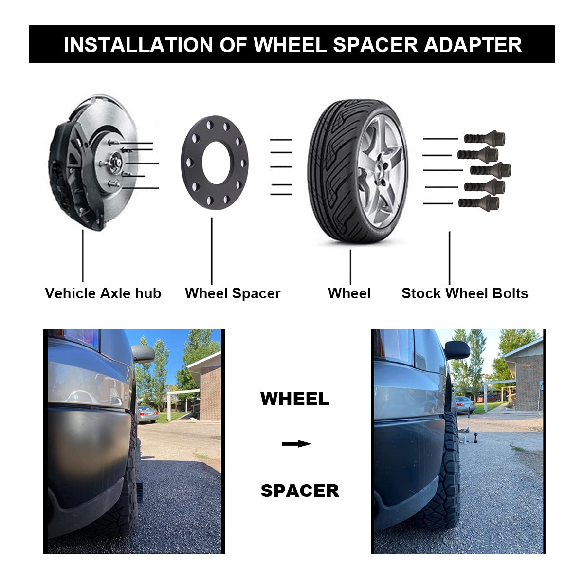 VLAOSCHI Forged 6x5.5 6x135 6x139.7 Universal Wheel Spacers 1/2 Inch (12mm) Compatible with Chevy Ford-Toyota 6 Lug for Silverad