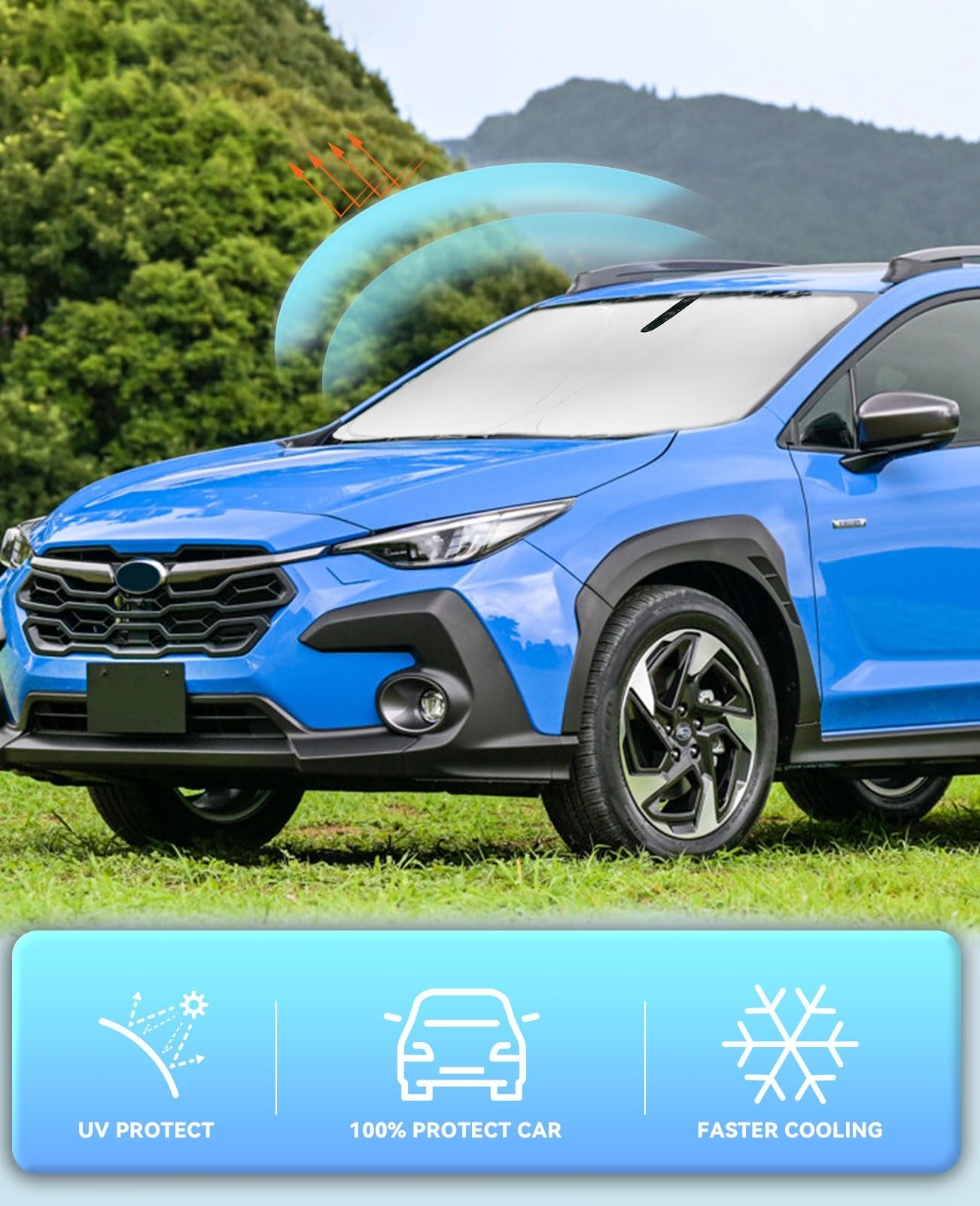 Sun Shade For Crosstrek Wagon Windshield Sunshades For 2025 2024-2018 Subaru Crosstrek Wagon Windshield Cover Front Window Shiel